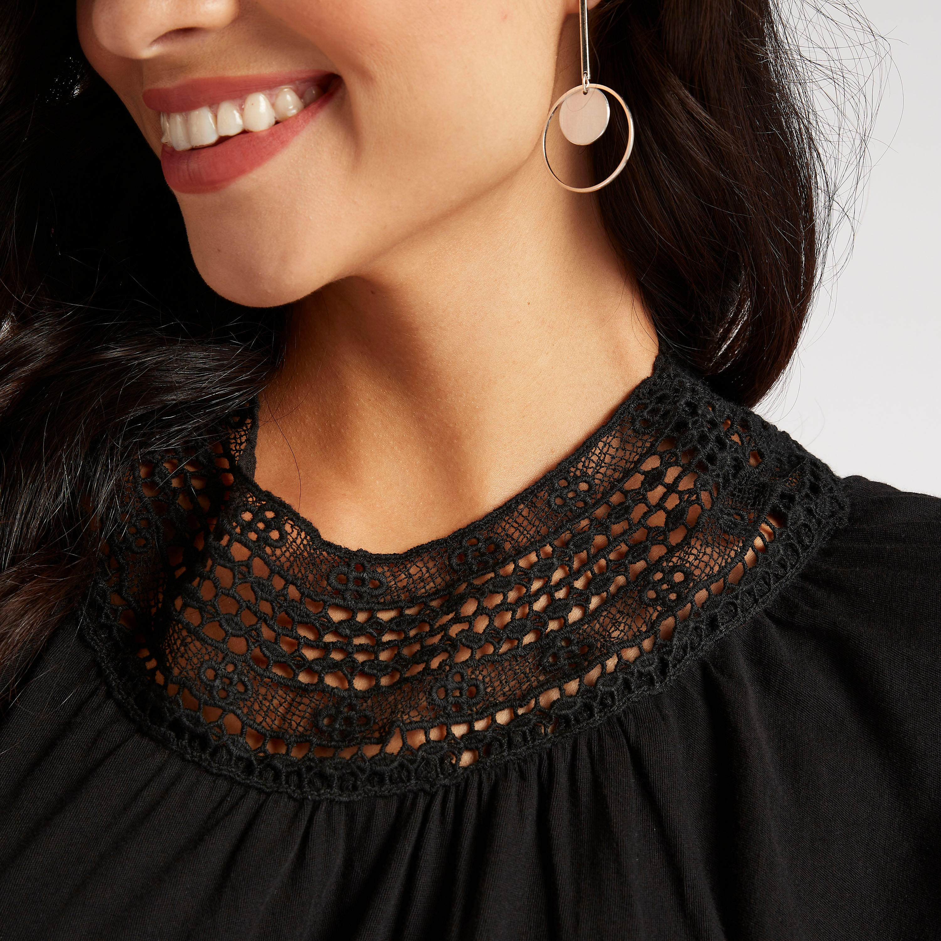 Lace Accented Top with Short Sleeves-women-clothing-shirtsandblouses-blouses-image-3