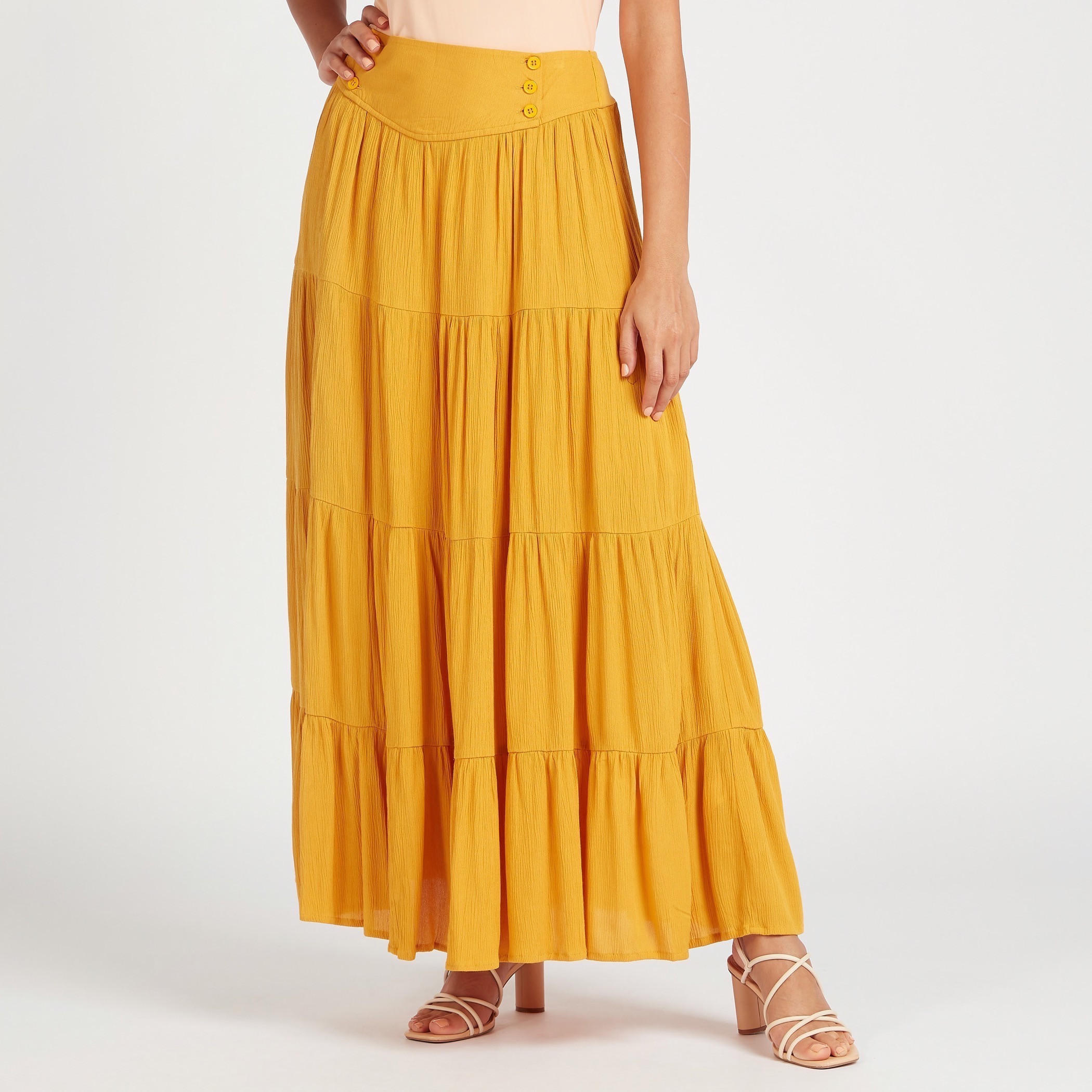 تنورة طويلة سادة متعددة الطبقات-women-clothing-bottoms-skirts-image-6