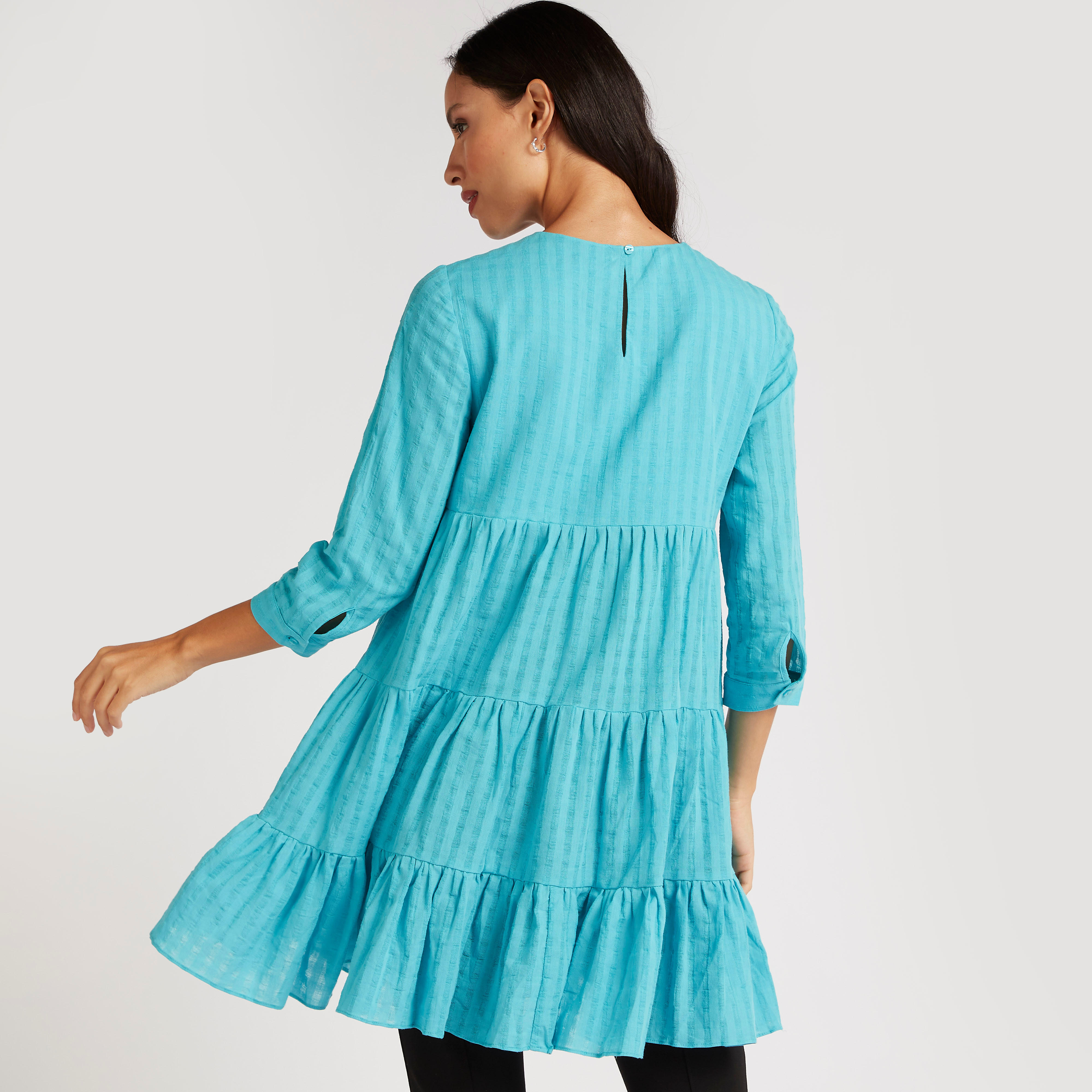 تونيك بياقة ضيقة متعددة الطبقات وأكمام 3/4-women-clothing-shirtsandblouses-blouses-image-3