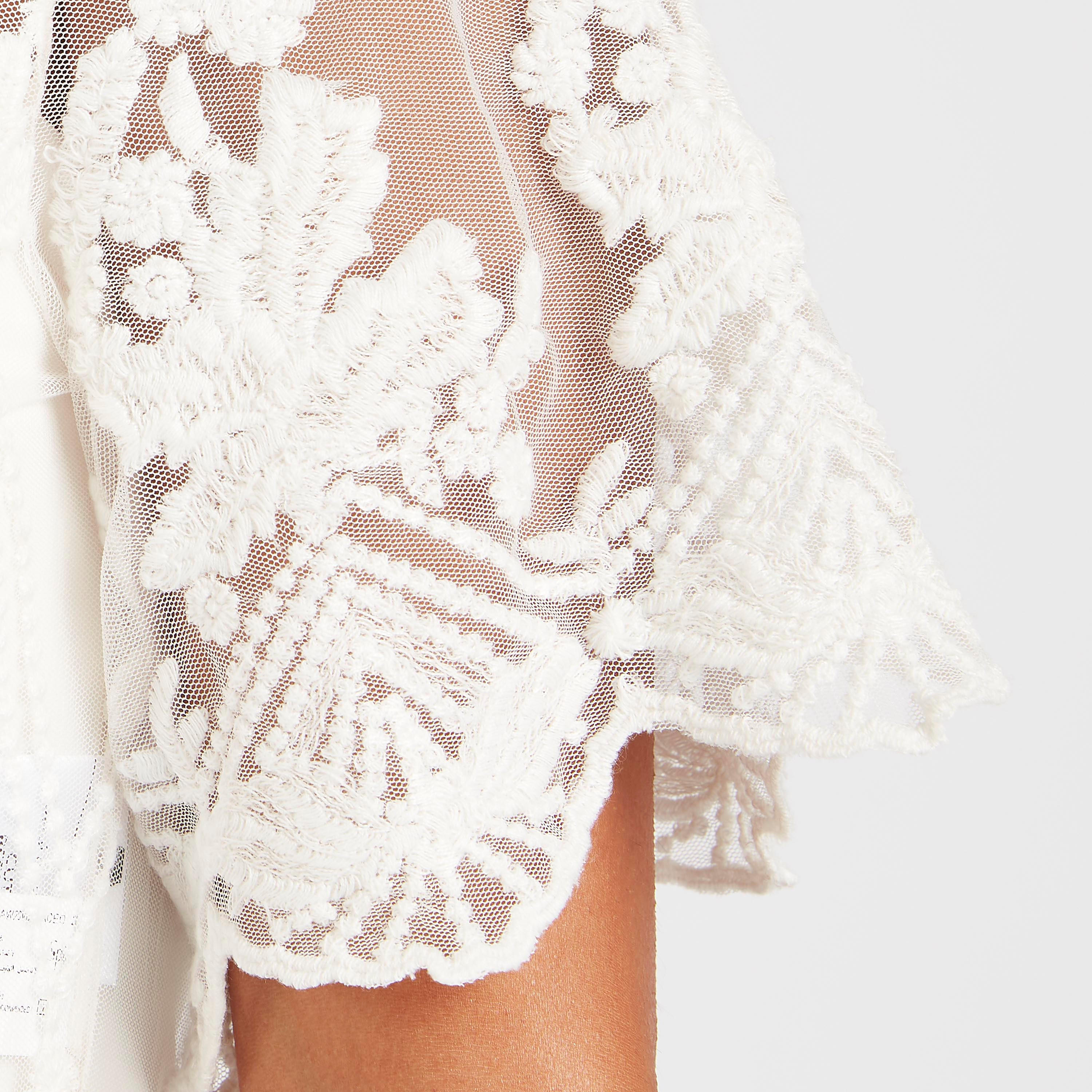 Embroidered Longline Shrug with Short Sleeves-women-winterwear-cardigansandjumpers-cardigans-image-3