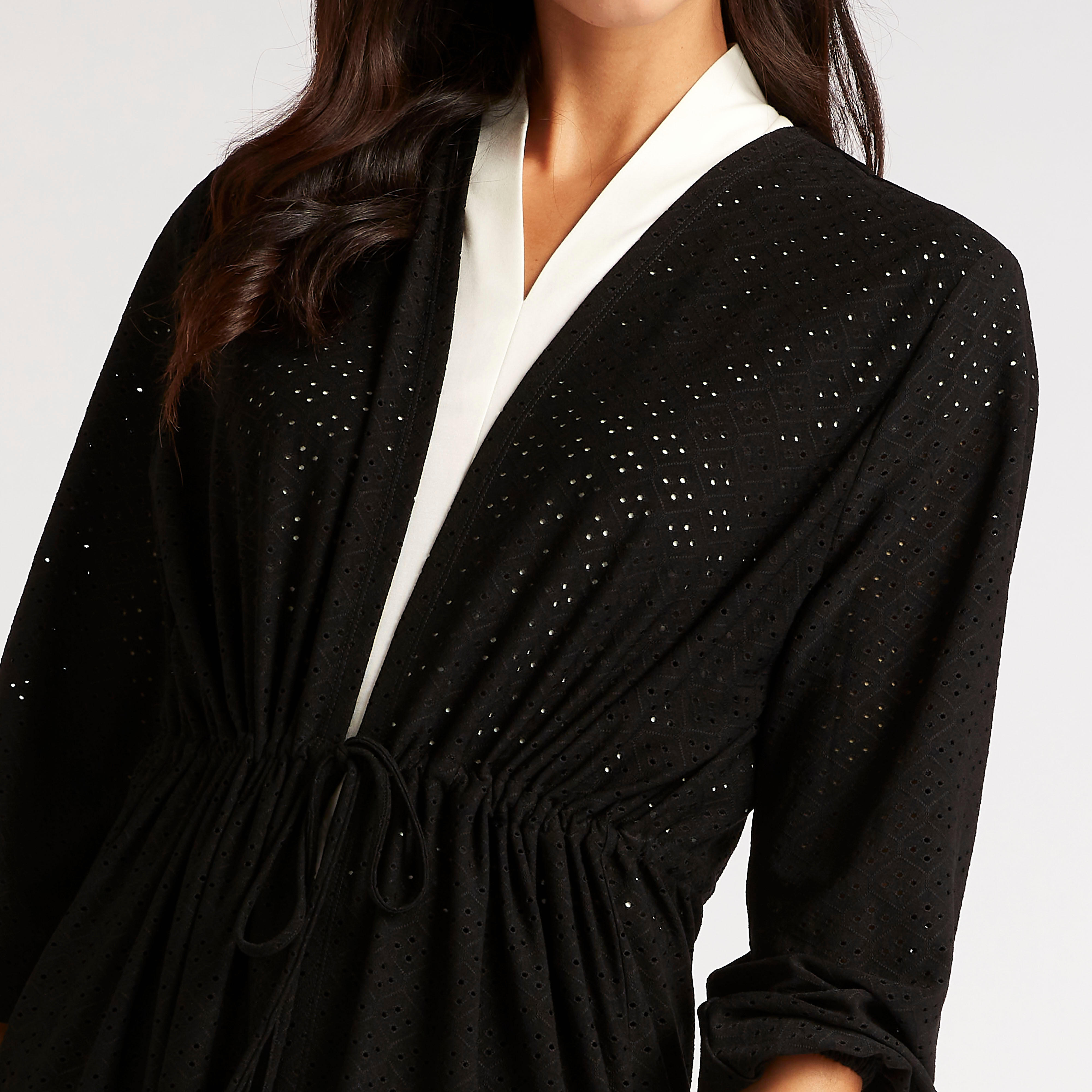 سترة طويلة شيفلي بأكمام طويلة ورباط إغلاق-women-clothing-shirtsandblouses-blouses-image-2
