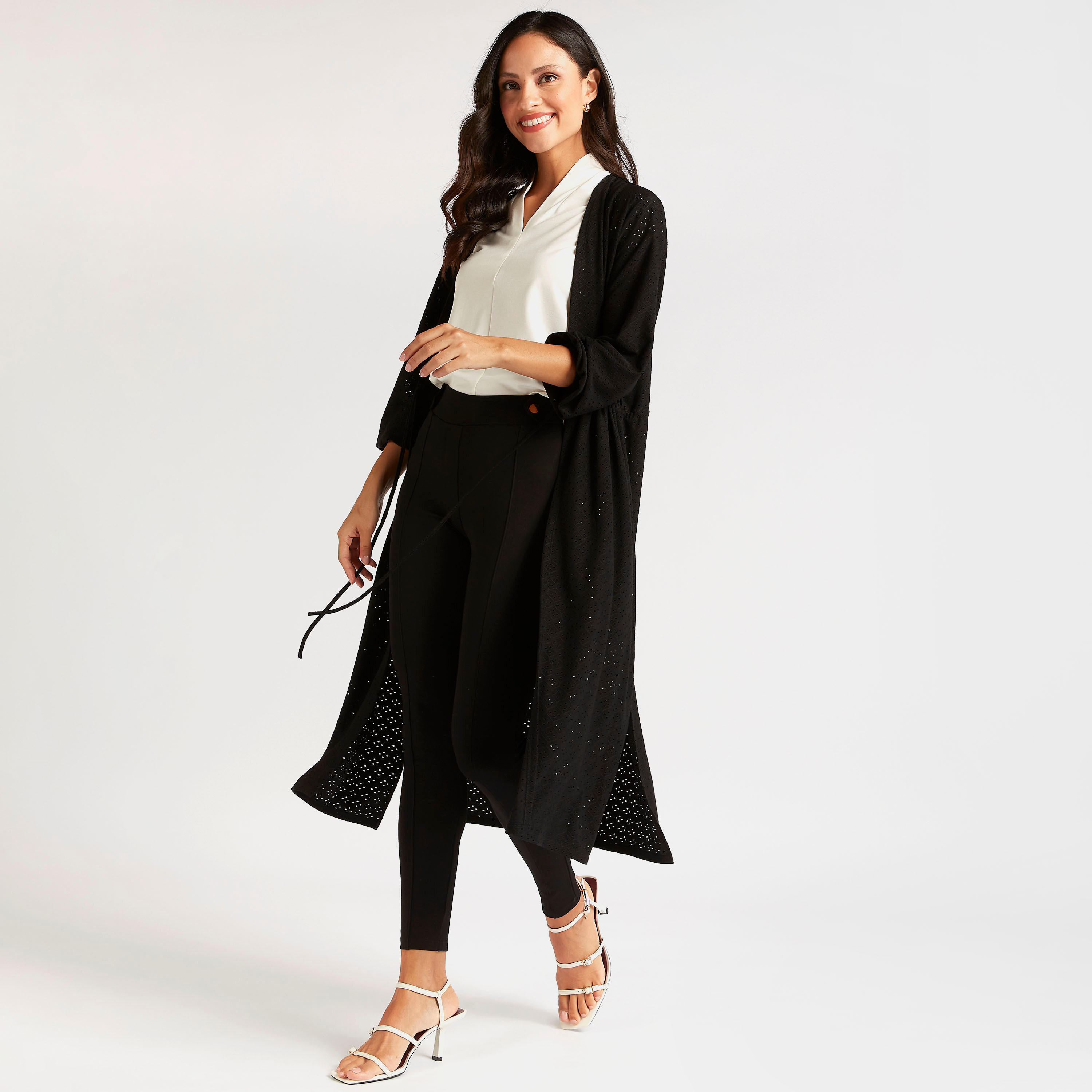 سترة طويلة شيفلي بأكمام طويلة ورباط إغلاق-women-clothing-shirtsandblouses-blouses-image-1