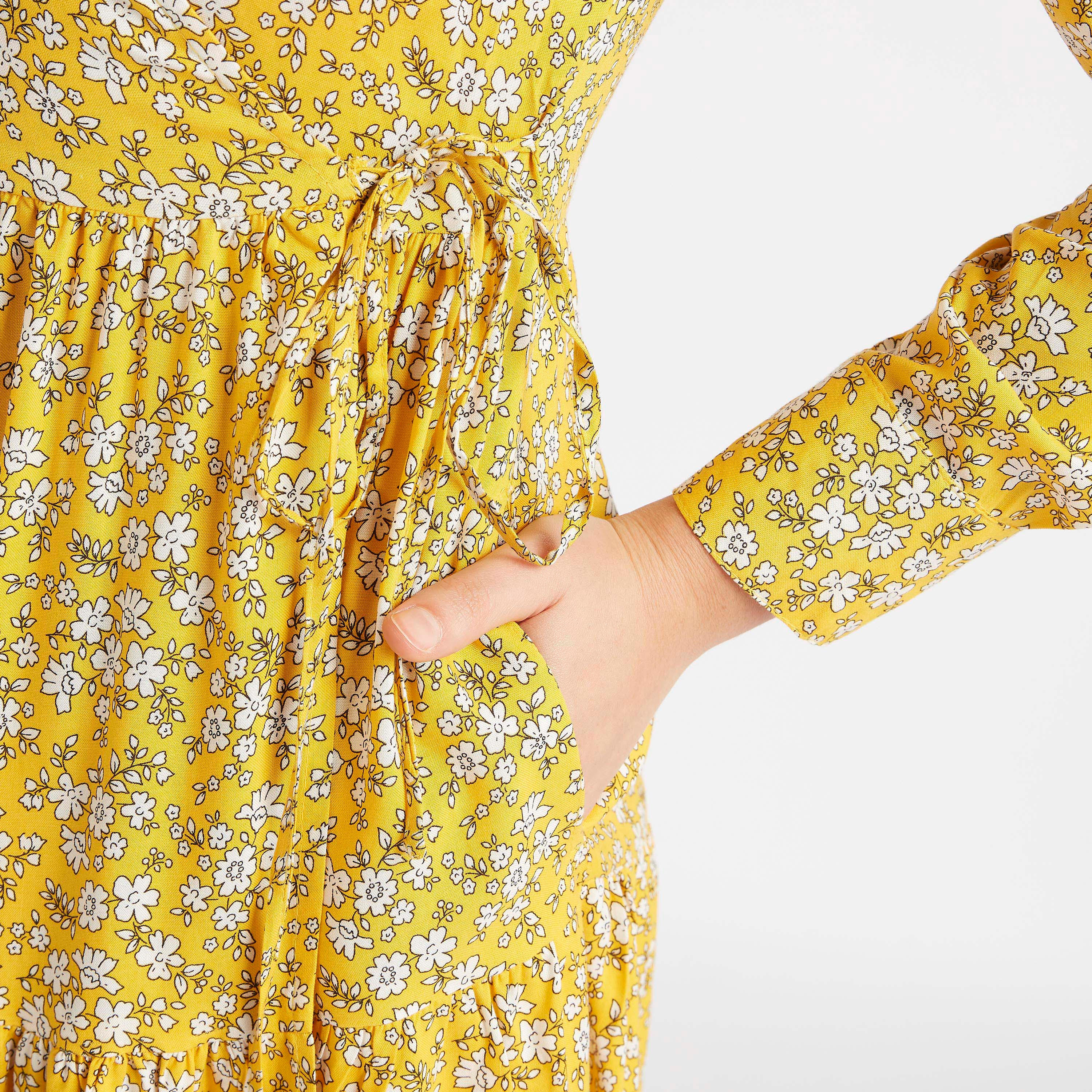 فستان ميدي ملفوف بأربطة وجيوب وطبعات أزهار-women-clothing-dresses-image-6