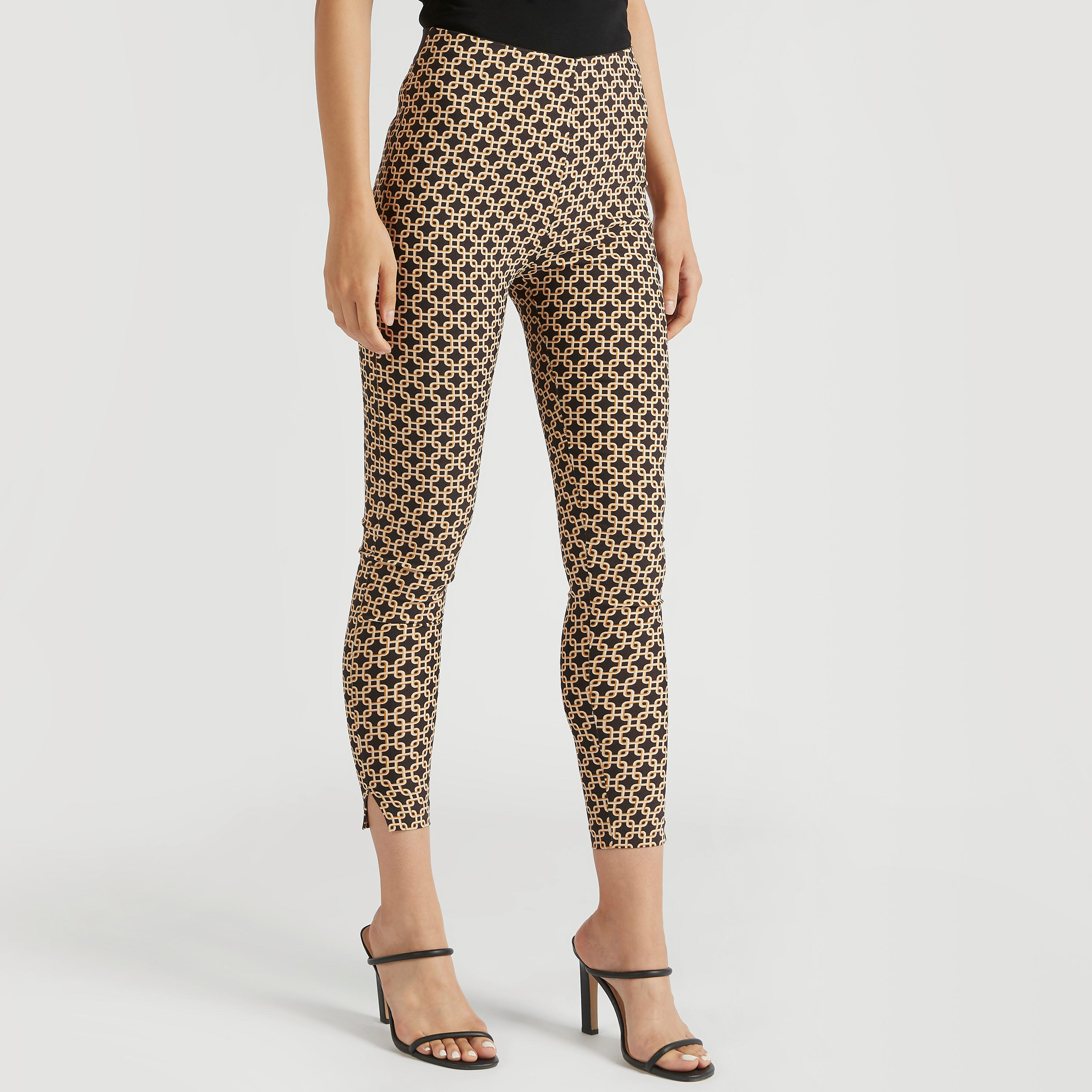 بنطلون بينجالين بطول ربلة الساق بطبعات وفتحات جانبيّة-women-clothing-bottoms-trousers-image-1