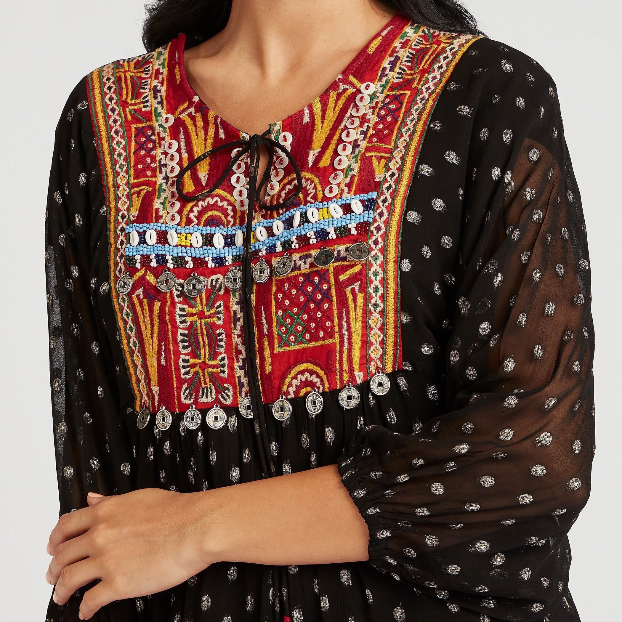 Embroidered Maxi A-line Dress with Long Sleeves-women-clothing-dresses-image-6