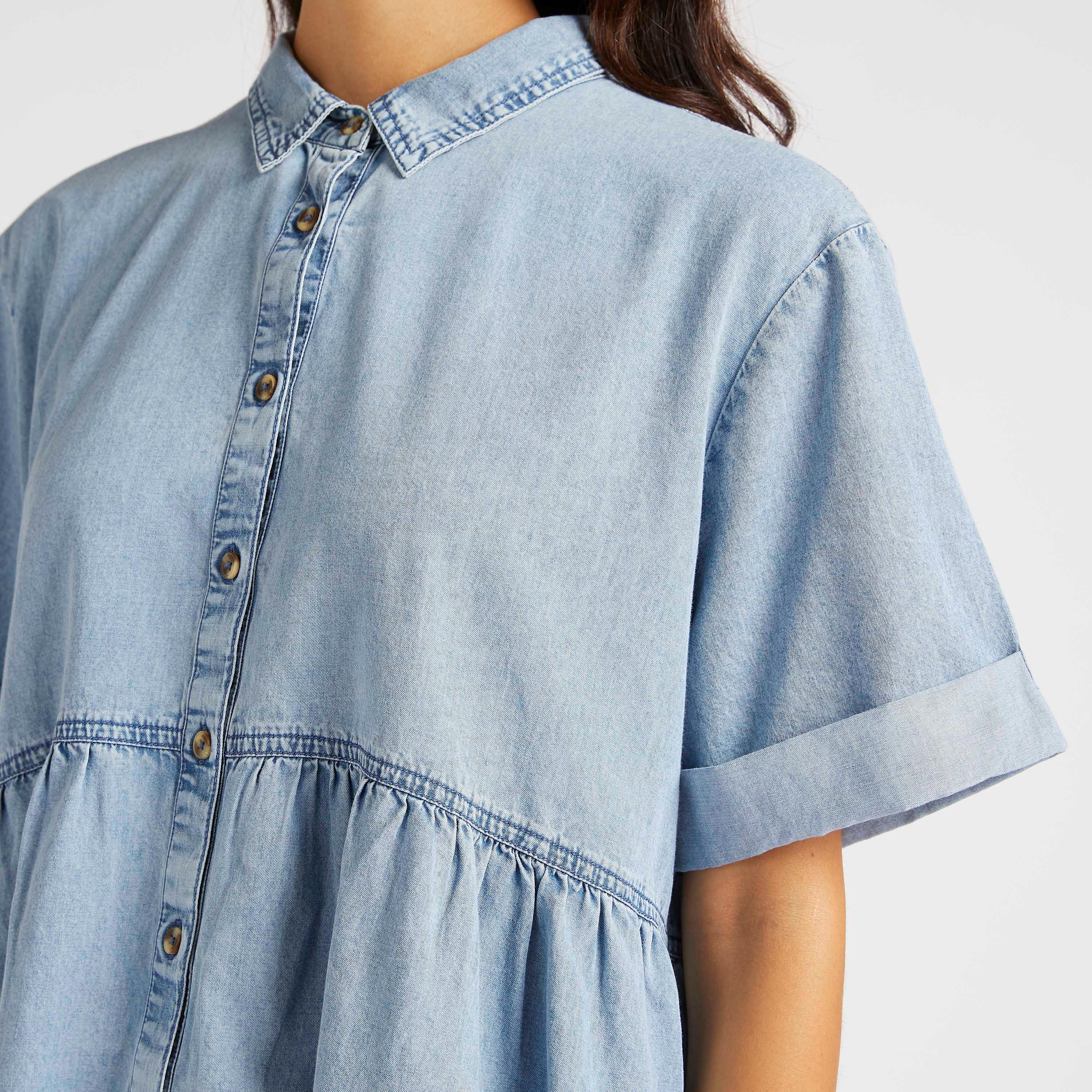 Solid Collared Tunic with Asymmetric Hem-women-clothing-shirtsandblouses-blouses-image-3