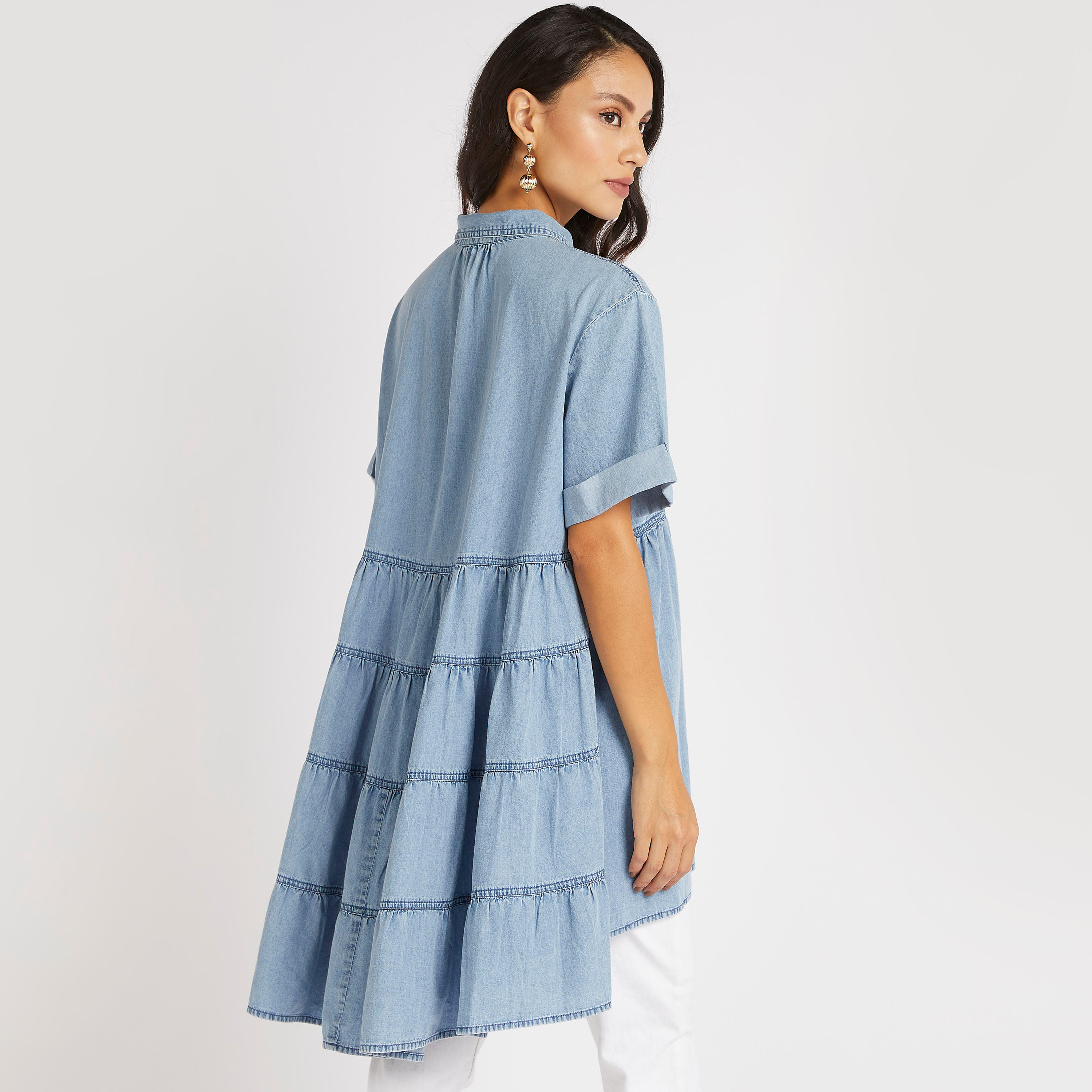 Solid Collared Tunic with Asymmetric Hem-women-clothing-shirtsandblouses-blouses-image-4