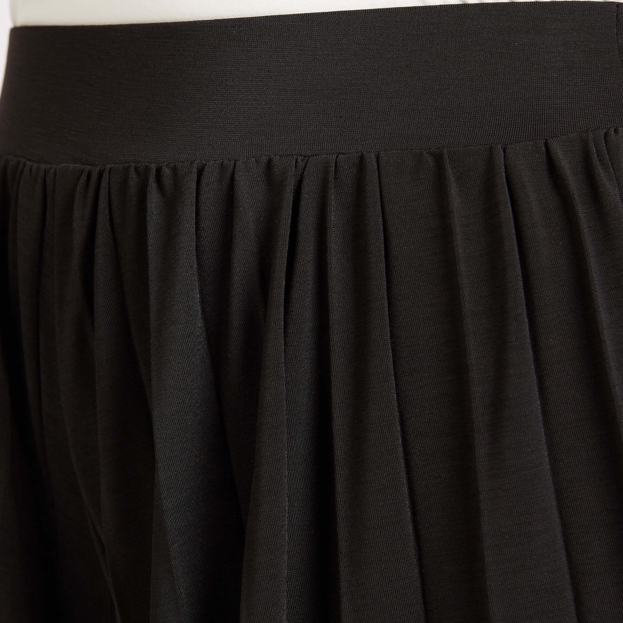 بنطال بالازو سادة مع خصر مطاطي متوسط الارتفاع-women-clothing-bottoms-trousers-image-3