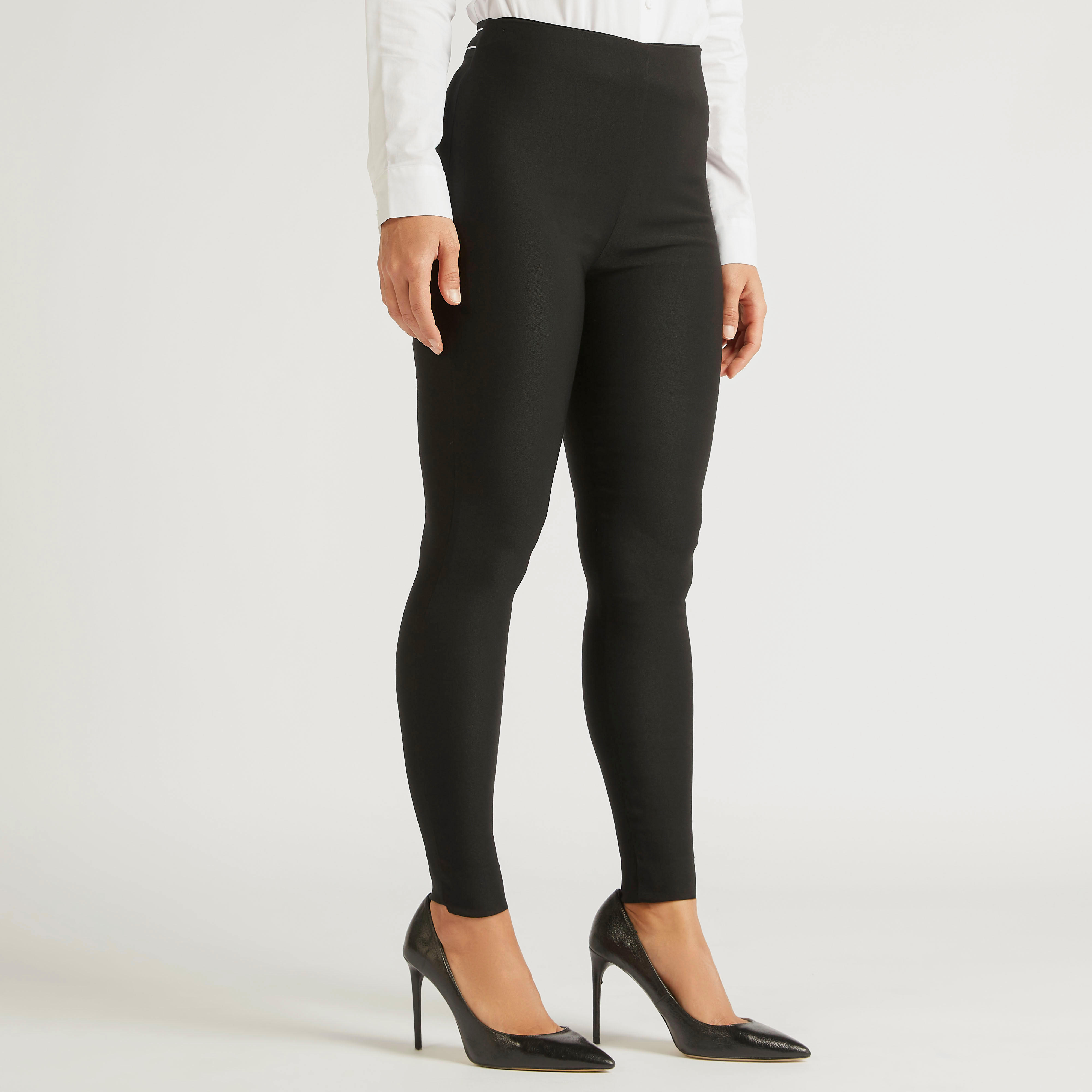Solid Treggings with Semi Elasticated Waistband-women-clothing-bottoms-trousers-image-1