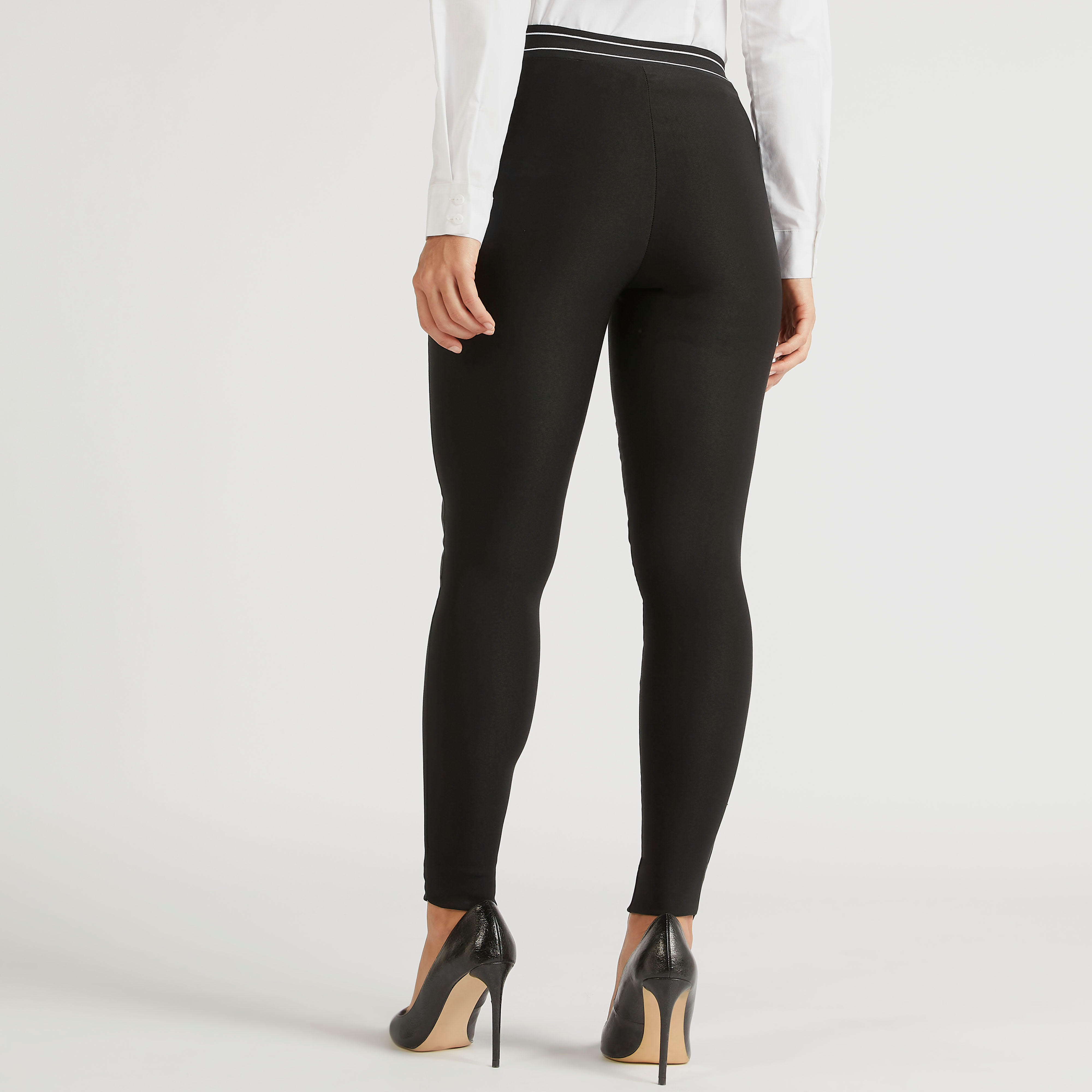 Solid Treggings with Semi Elasticated Waistband-women-clothing-bottoms-trousers-image-4