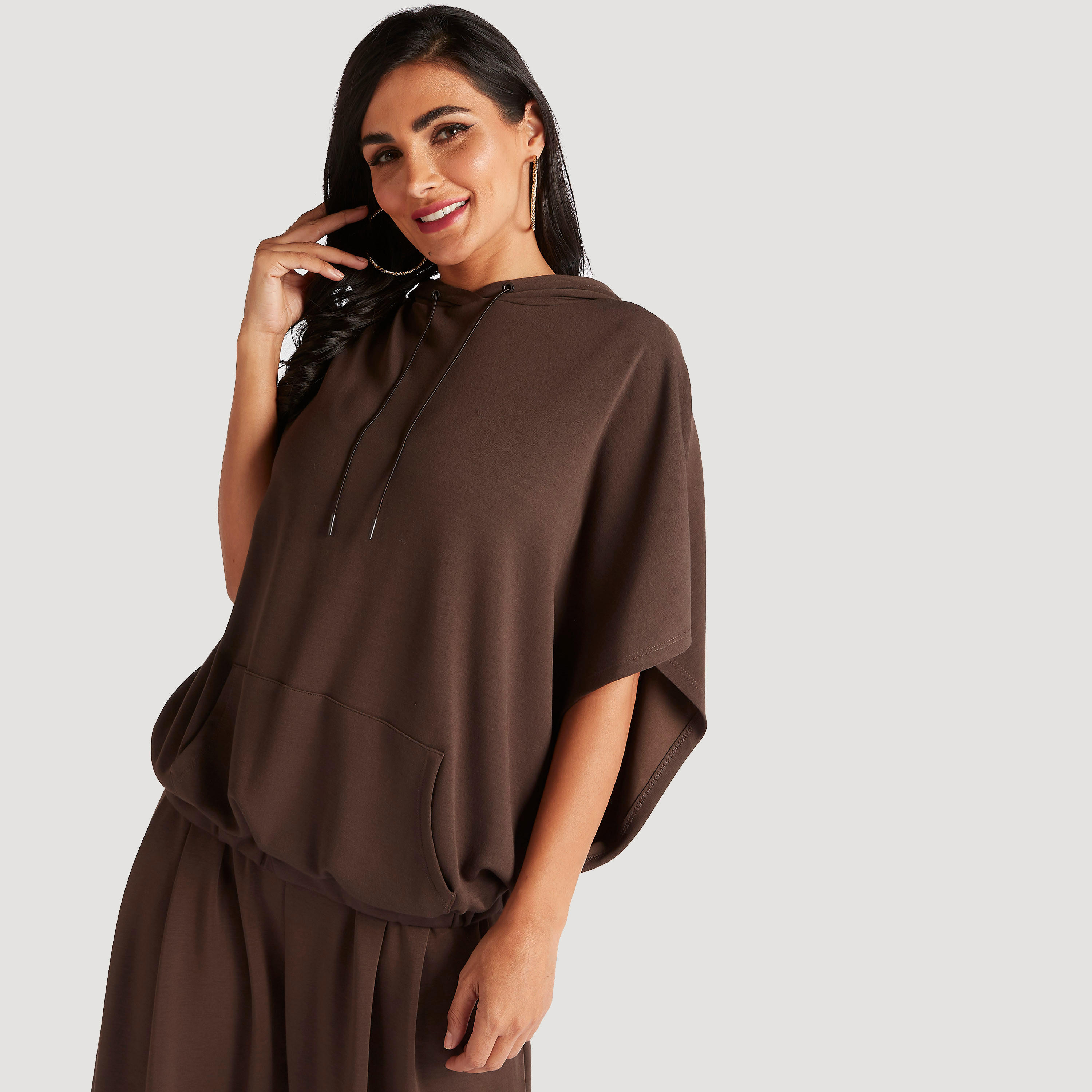 Solid Hoodie with Kangaroo Pocket-women-winterwear-hoodiesandsweatshirts-hoodies-image-1