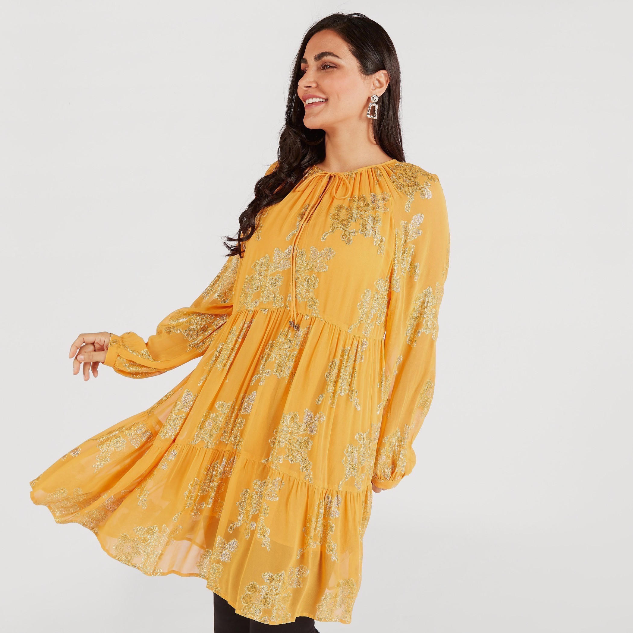تونيك مطرّز متعدد الطبقات بأربطة عنق وأكمام طويلة-women-clothing-shirtsandblouses-blouses-image-1