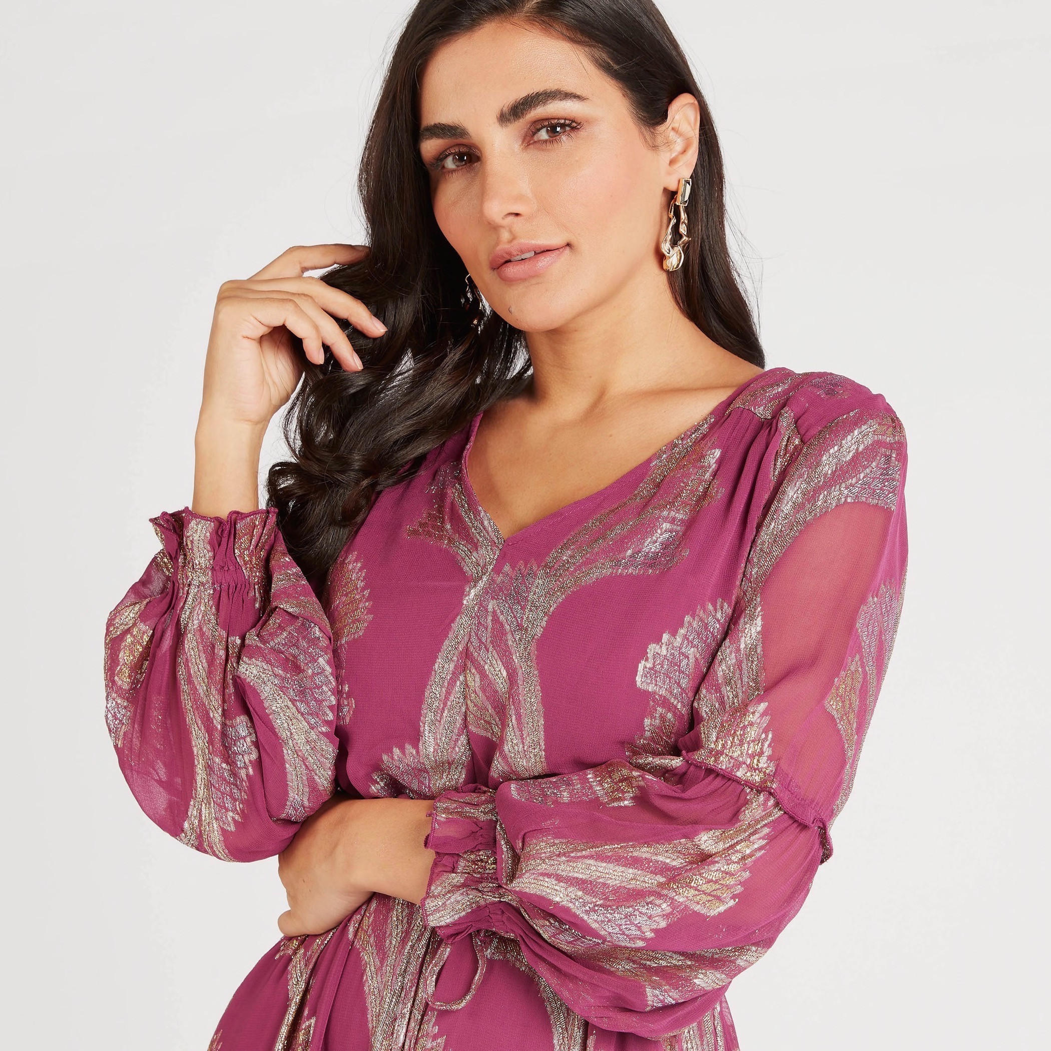 فستان إيه لاين طويل بطبعات أزهار وأربطة-women-clothing-dresses-image-6