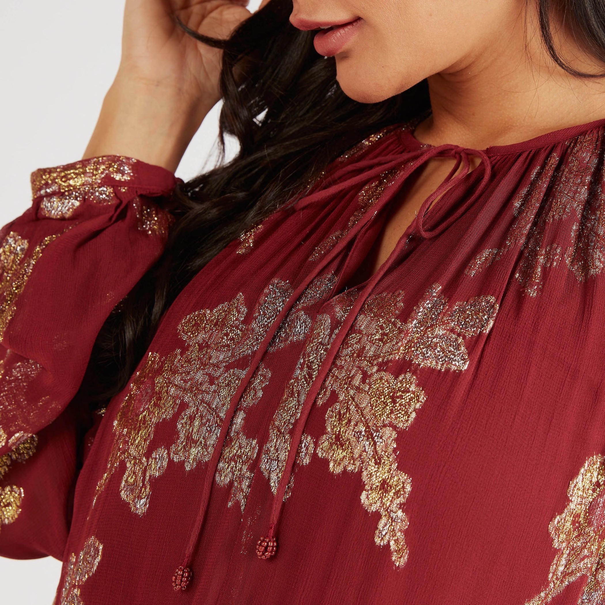 تونيك مطرّز متعدد الطبقات بأربطة عنق وأكمام طويلة-women-clothing-shirtsandblouses-blouses-image-3