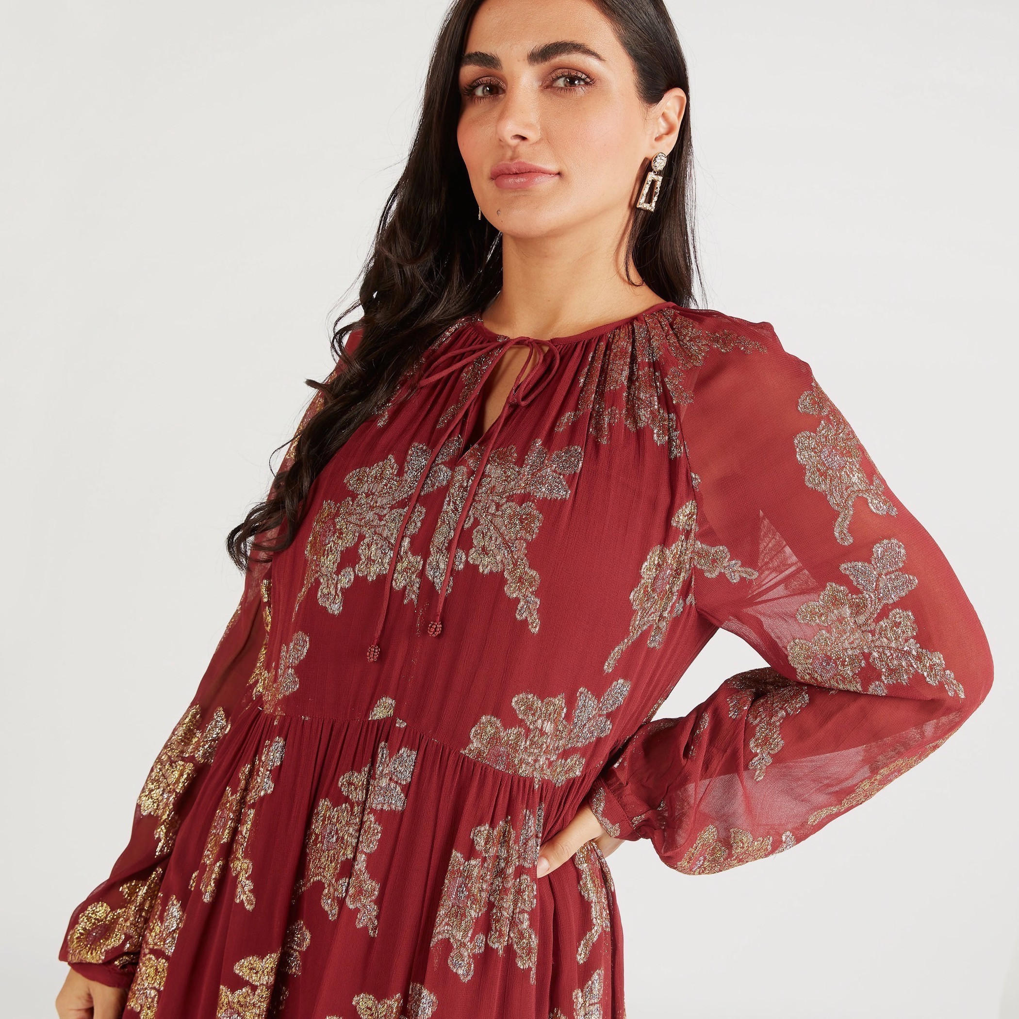 تونيك مطرّز متعدد الطبقات بأربطة عنق وأكمام طويلة-women-clothing-shirtsandblouses-blouses-image-5