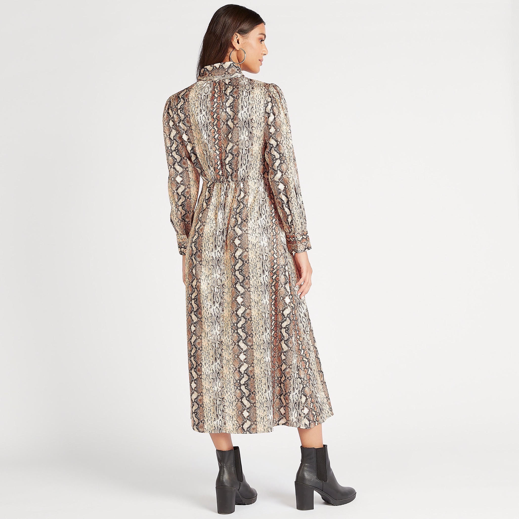 فستان ميدي بياقة عادية وطبعات حيوانات-women-clothing-dresses-image-5