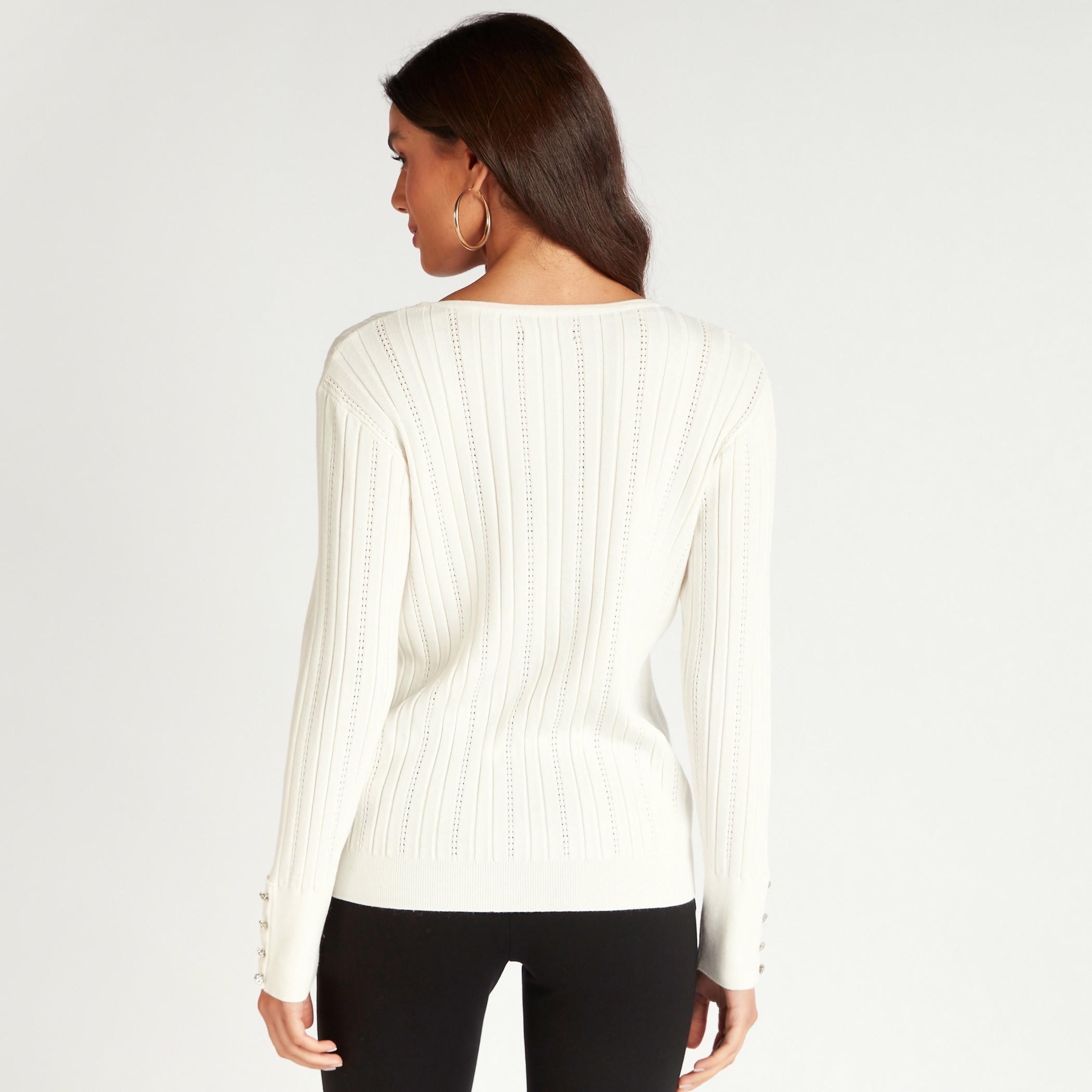كنزة بارزة الملمس بياقة مستديرة وأكمام طويلة-women-clothing-cardigansandjumpers-jumpers-image-4