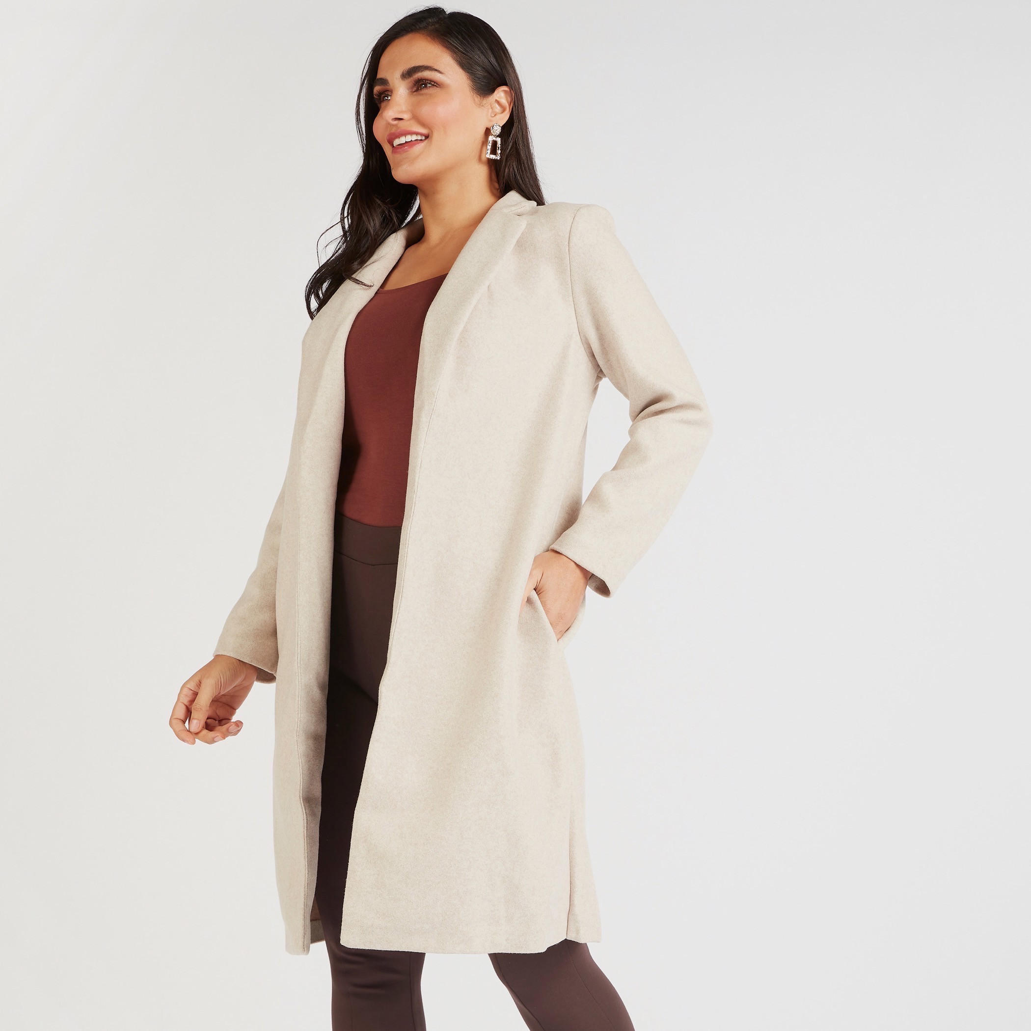 جاكيت طويل سادة بياقة مطوية-women-winterwear-coatsandjackets-jackets-image-8