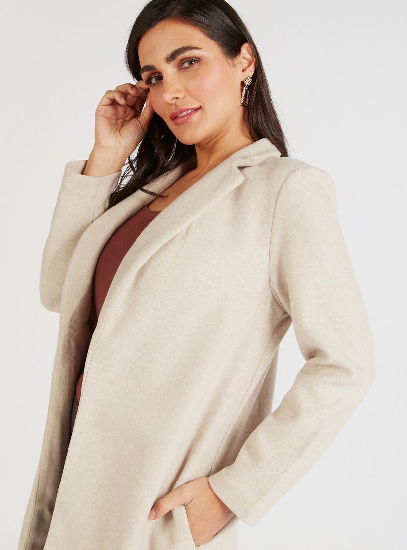 جاكيت طويل سادة بياقة مطوية-women-winterwear-coatsandjackets-jackets-image-2