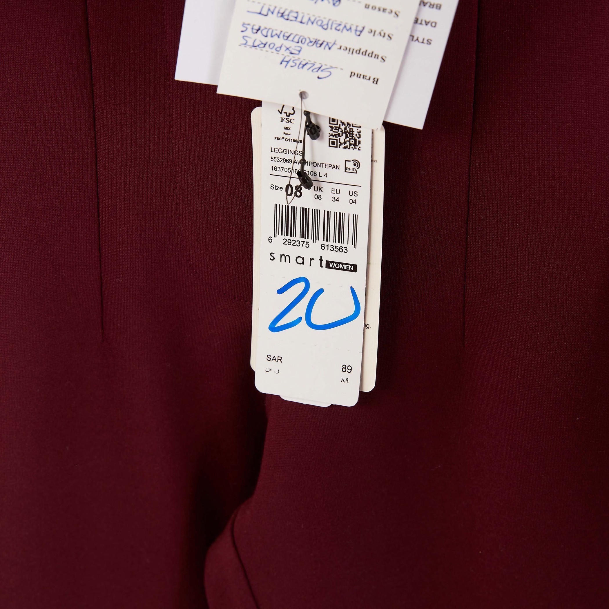 بنطلون تريقنز سادة بقصّة سكيني وخصر مطاطي متوسط الارتفاع-women-clothing-bottoms-leggings-image-5
