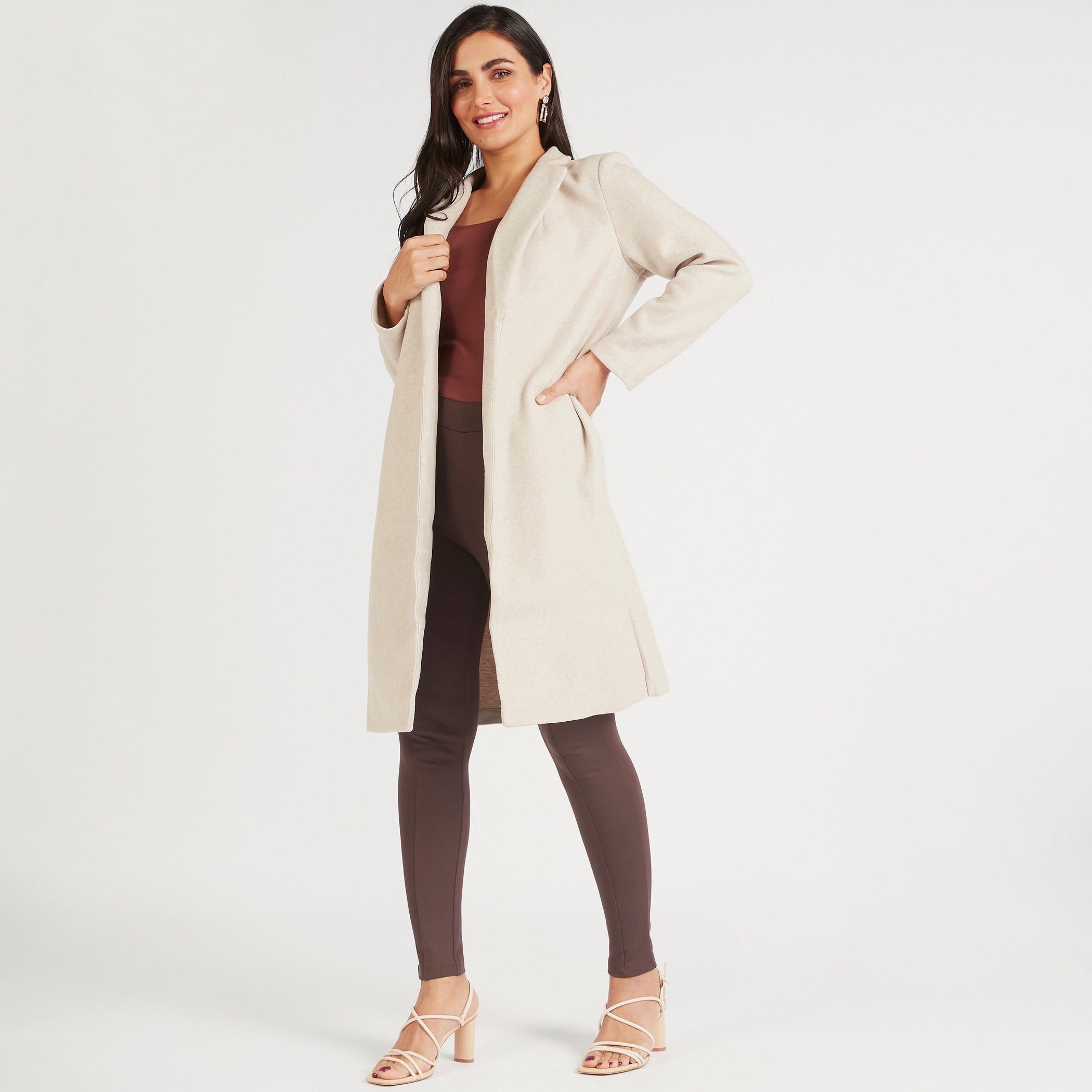 بنطلون بونتي سادة بخصر مطاطي-women-clothing-bottoms-leggings-image-3