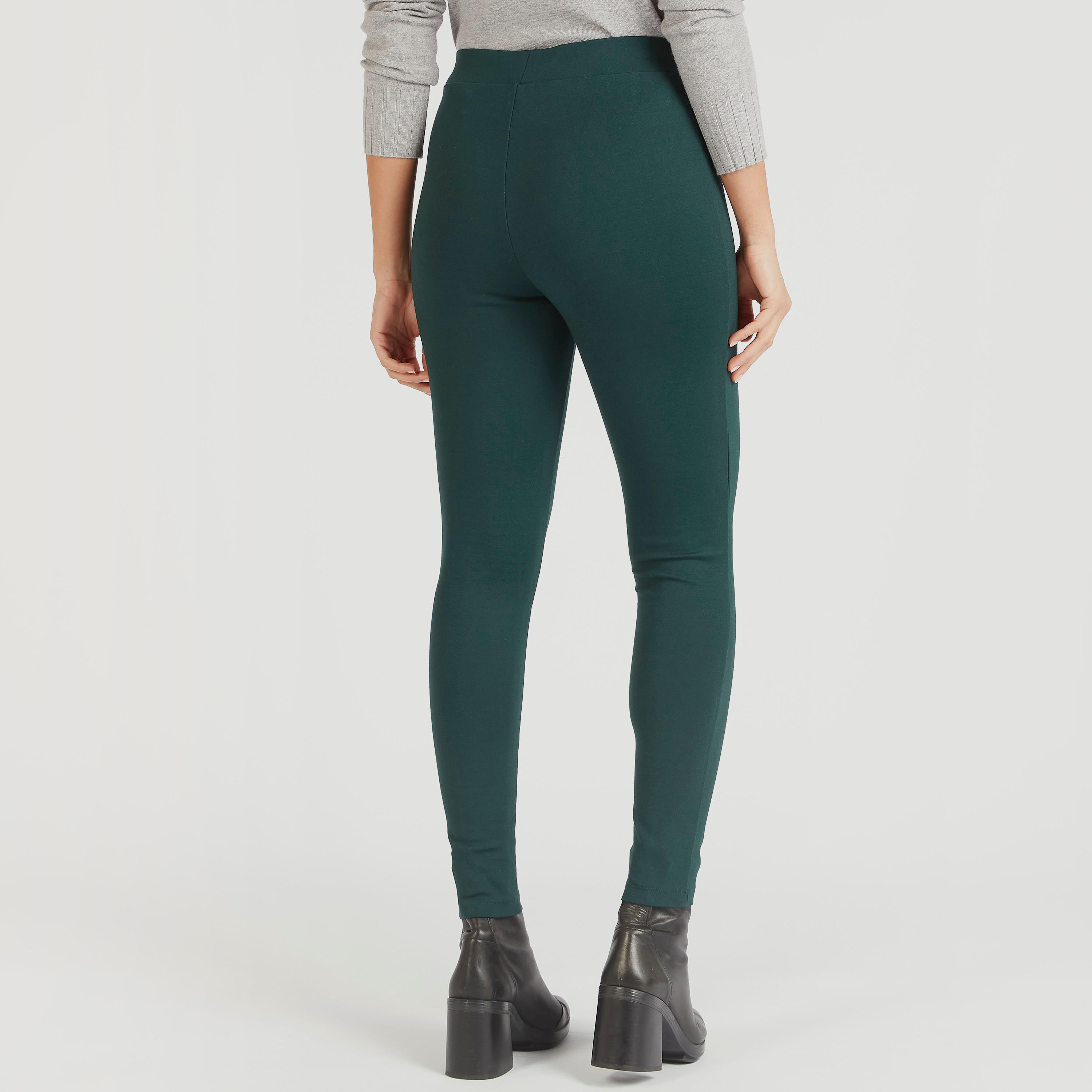 Solid High-Rise Leggings with Elasticised Waistband-women-clothing-bottoms-leggings-image-4