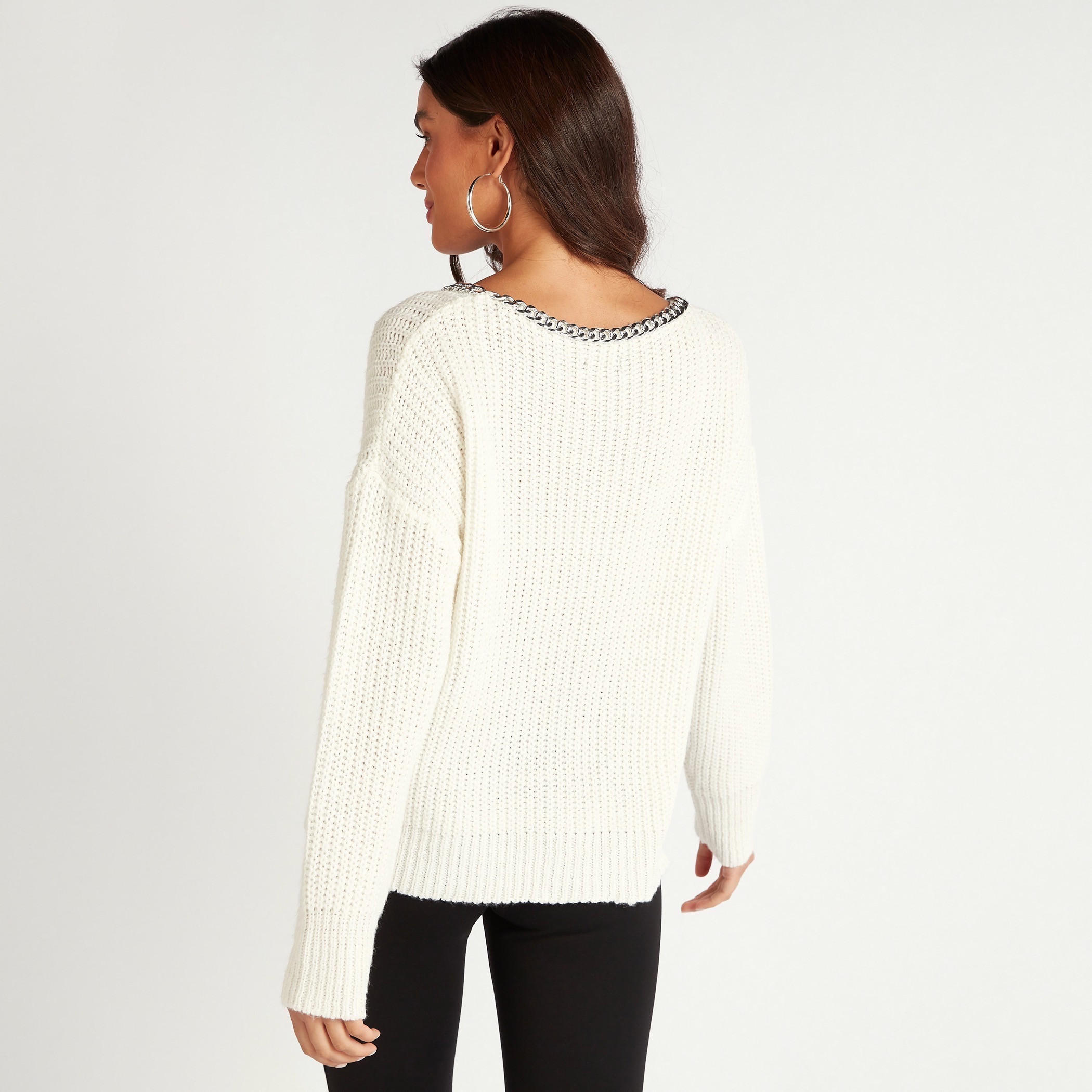 كنزة بارزة الملمس بأكمام طويلة وزينة سلسلة-women-clothing-cardigansandjumpers-jumpers-image-4
