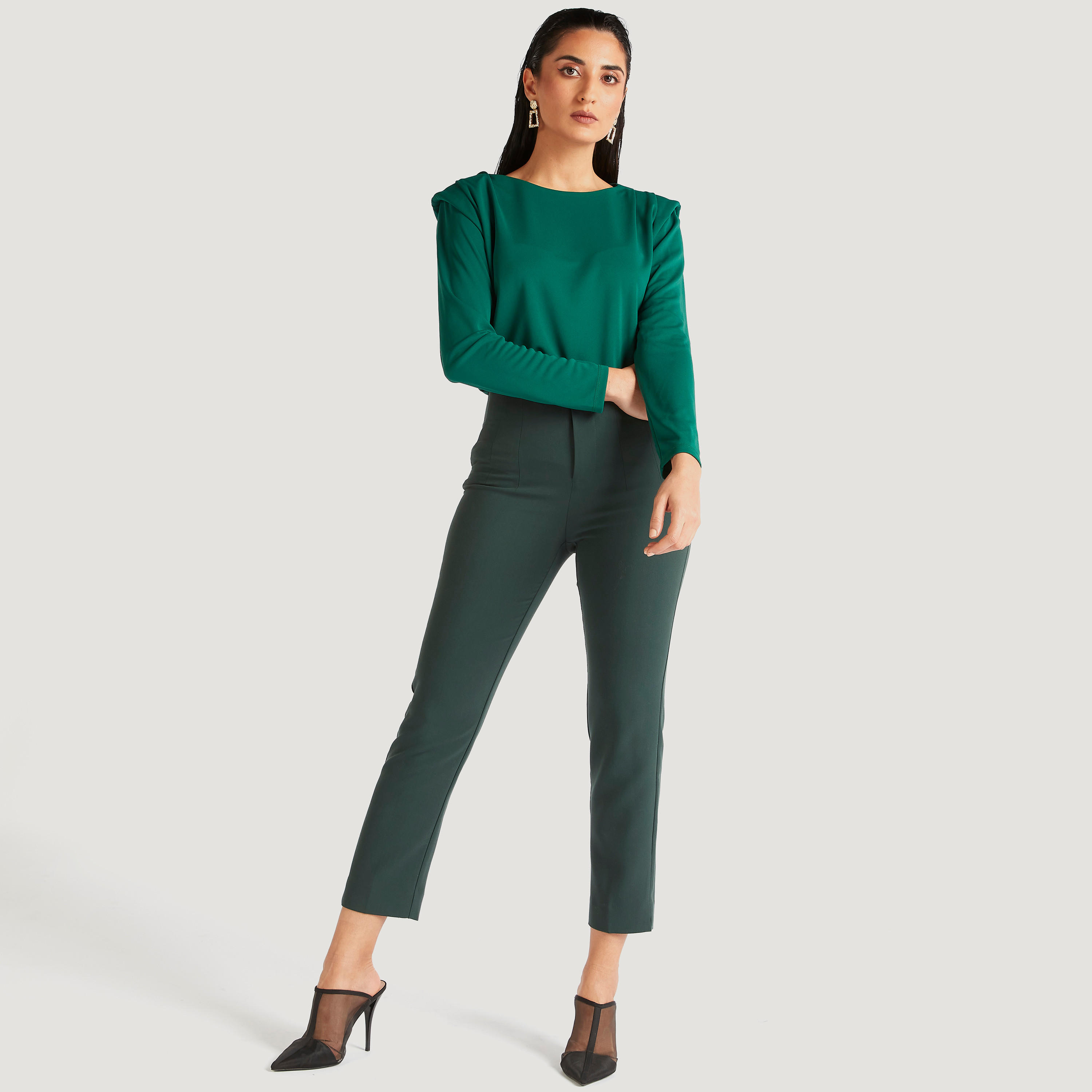 Solid Slim Fit Cropped Trousers with Zip Closure-women-clothing-bottoms-trousers-image-2