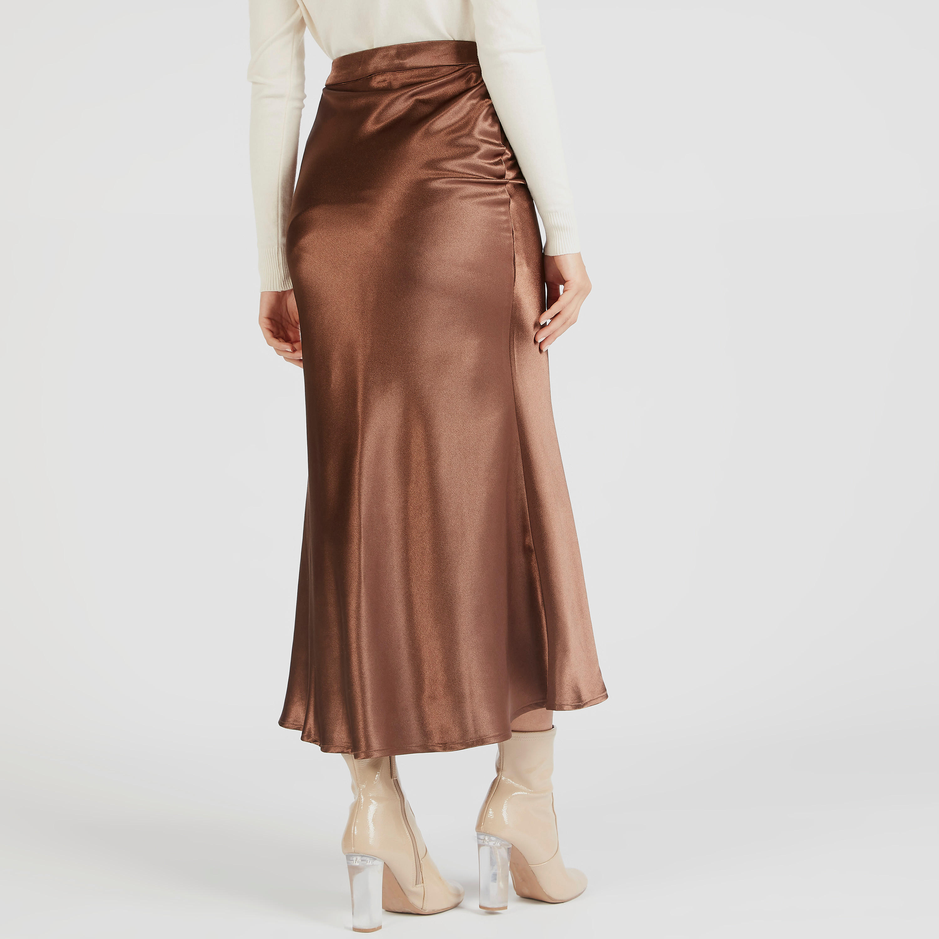 تنورة سادة إيه لاين طويلة بسحاب إغلاق-women-clothing-bottoms-skirts-image-4