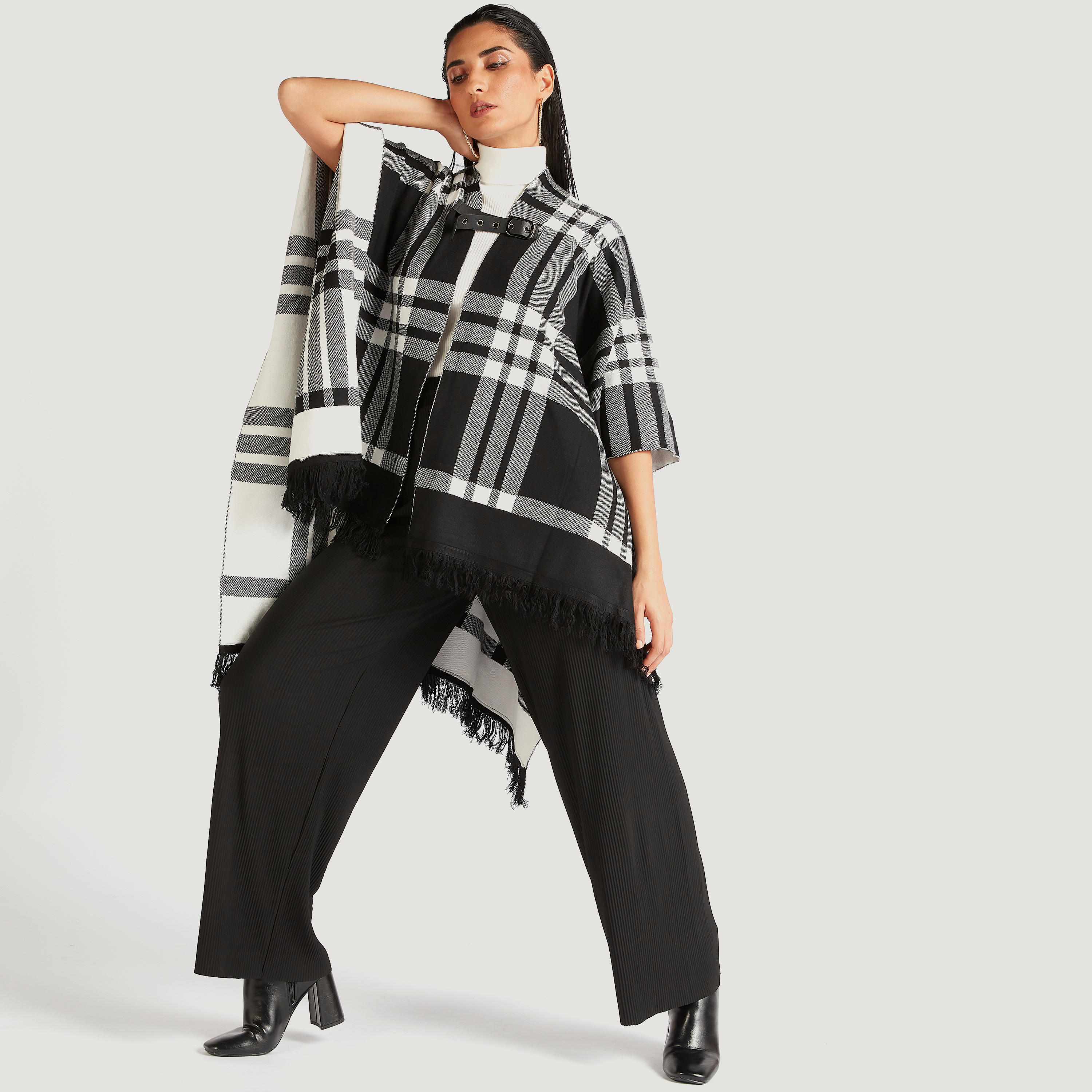 Ribbed Wide Leg Trousers with Drawstring Closure-women-clothing-bottoms-trousers-image-2