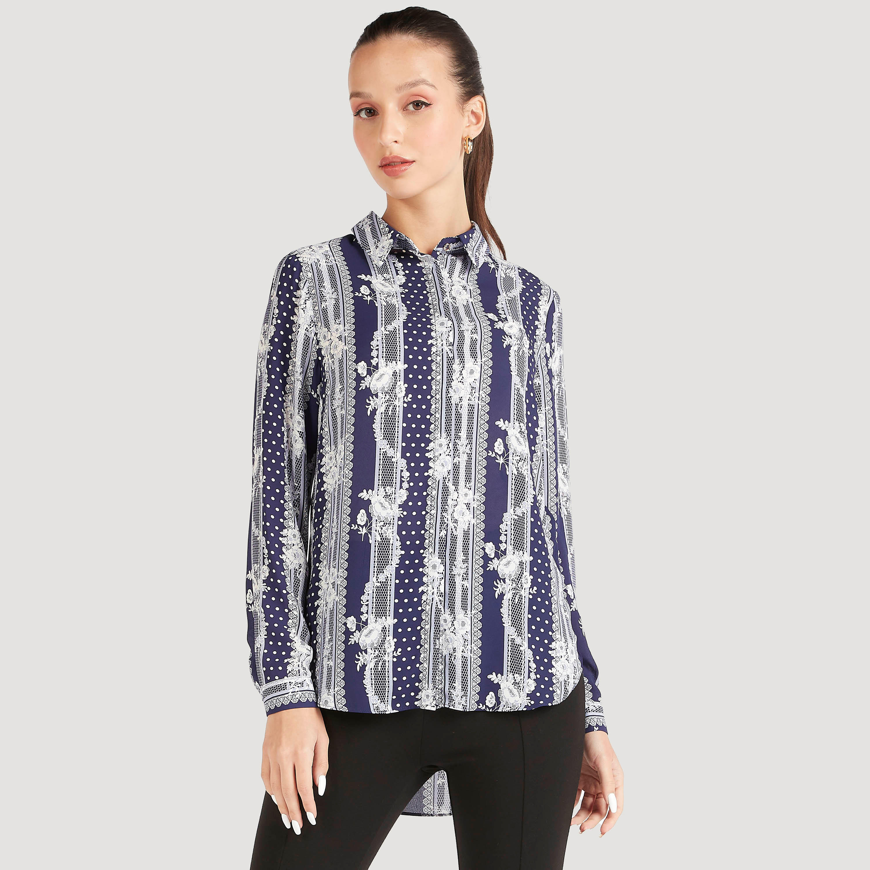 قميص بتفاصيل دانتيل وأطراف غير مستوية وطبعات-women-clothing-shirtsandblouses-shirts-image-5