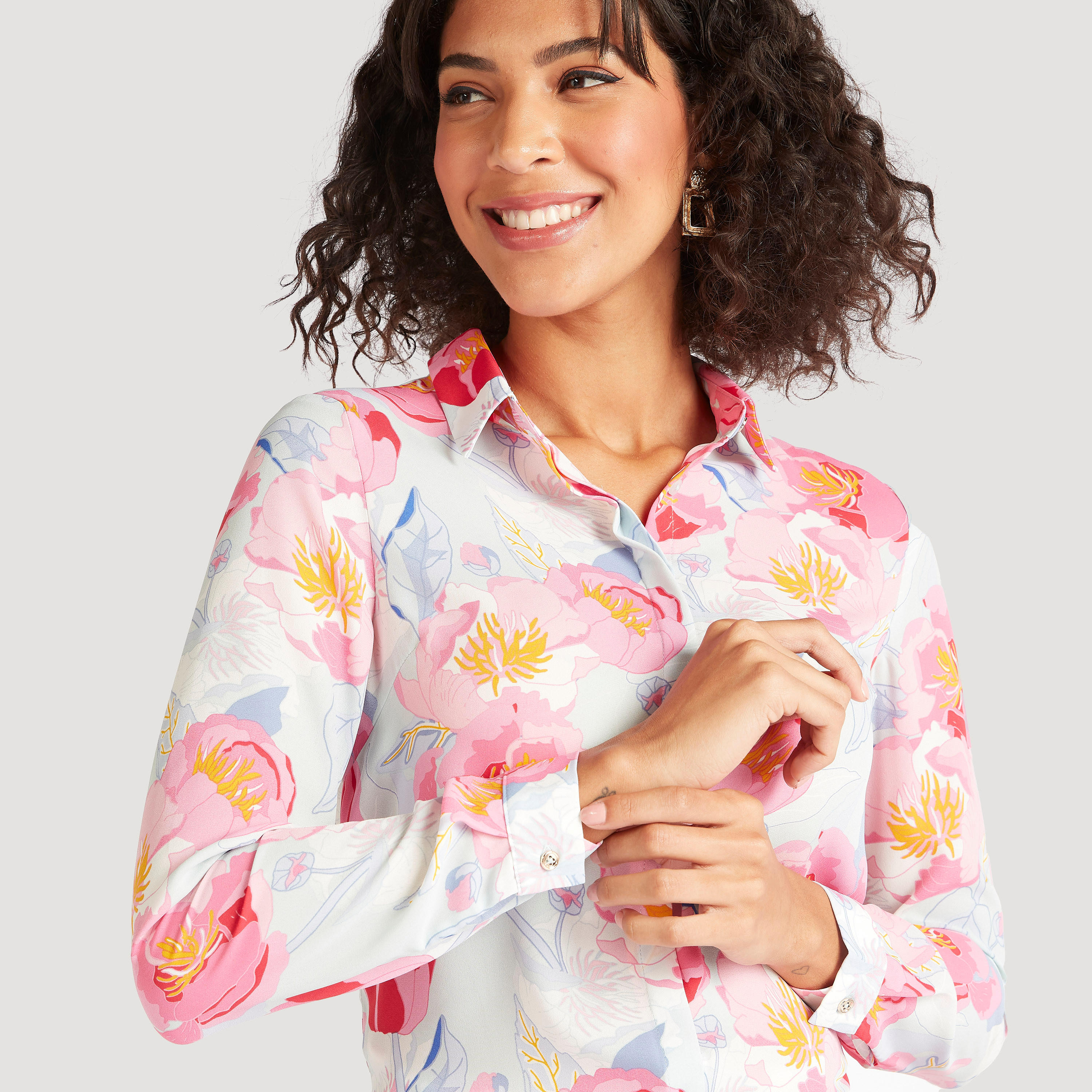 قميص بأكمام طويلة وزر إغلاق وطبعات أزهار-women-clothing-shirtsandblouses-shirts-image-4
