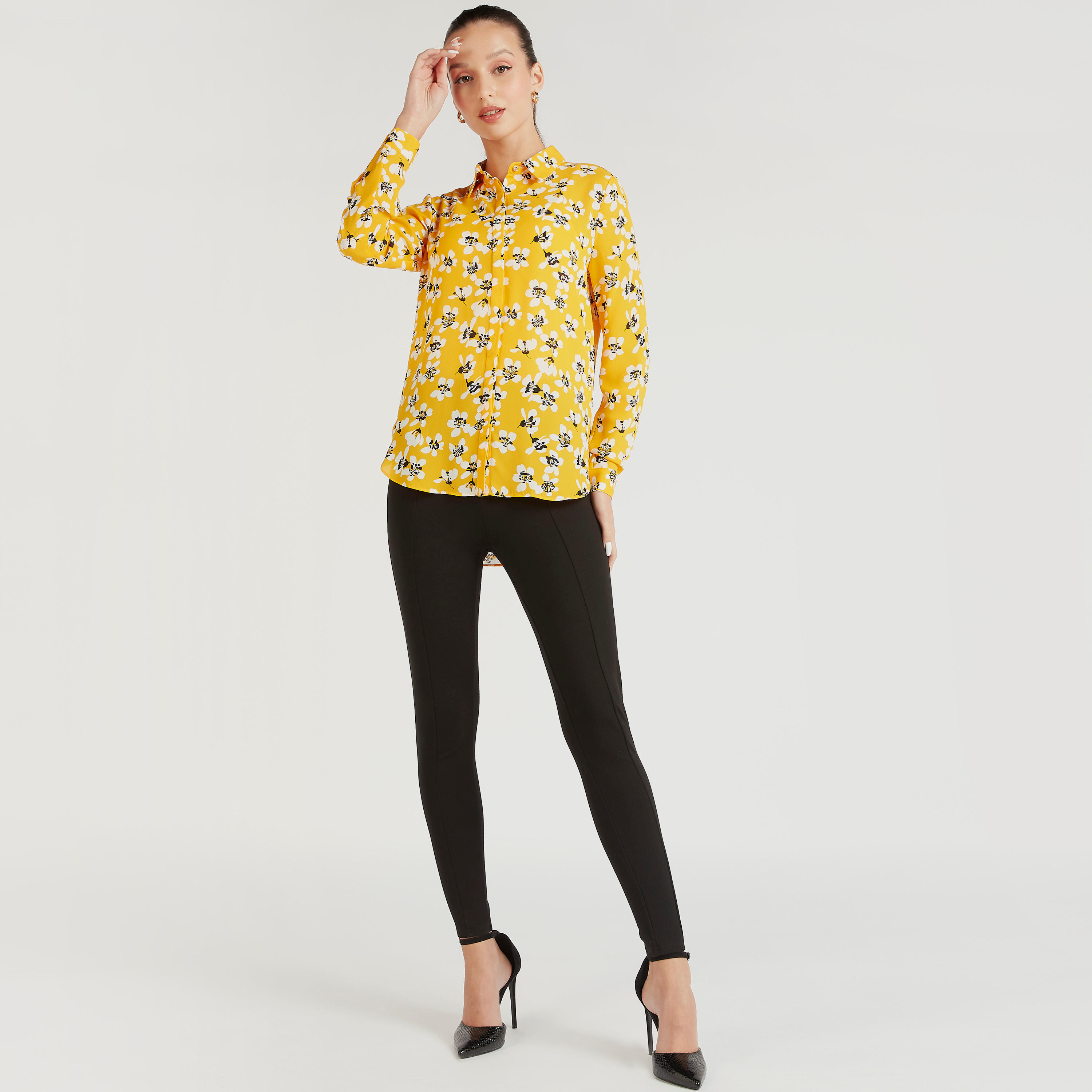 قميص بأكمام طويلة وزر إغلاق وطبعات زهور-women-clothing-shirtsandblouses-shirts-image-2