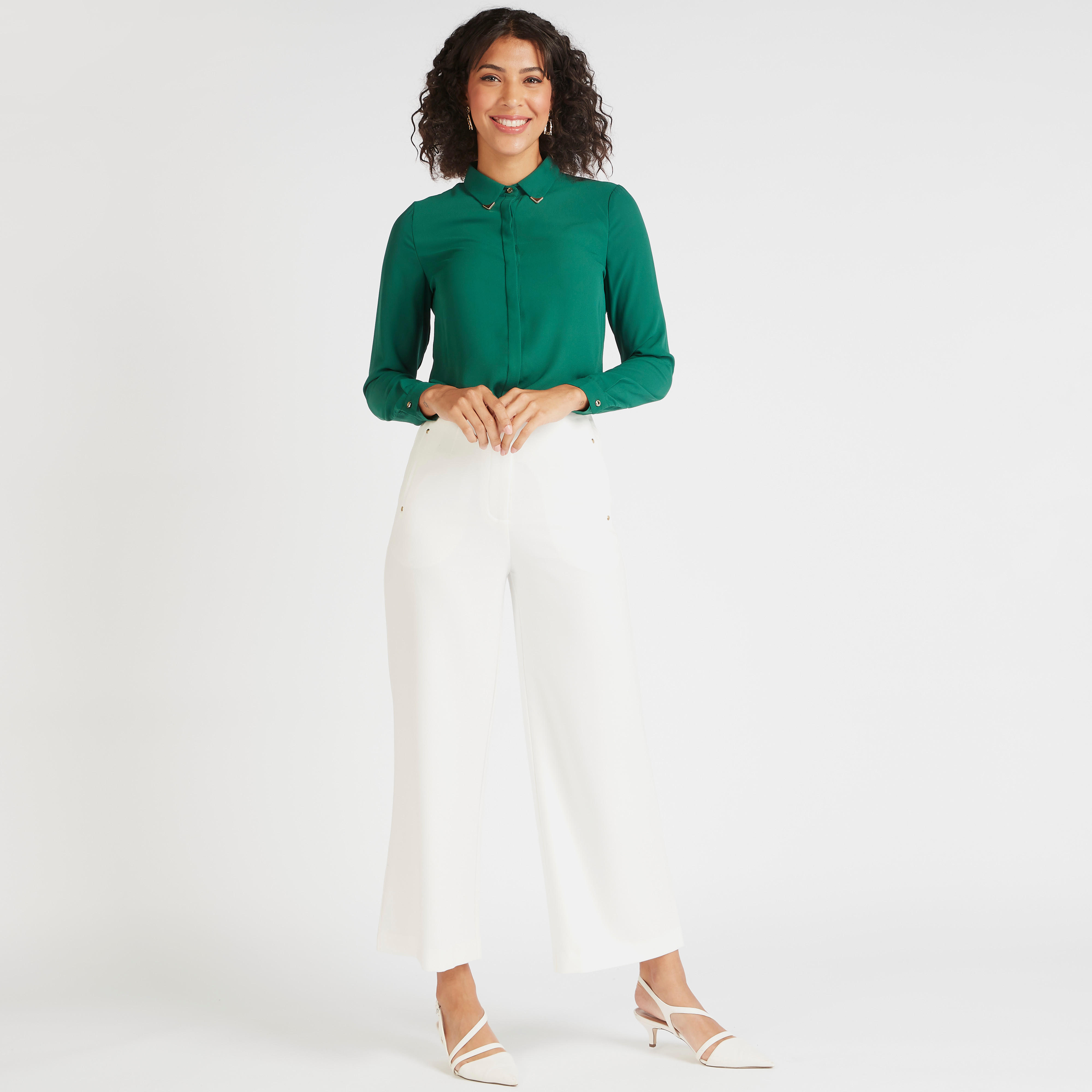 Solid Shirt with Long Sleeves and Button Closure-women-clothing-shirtsandblouses-shirts-image-2