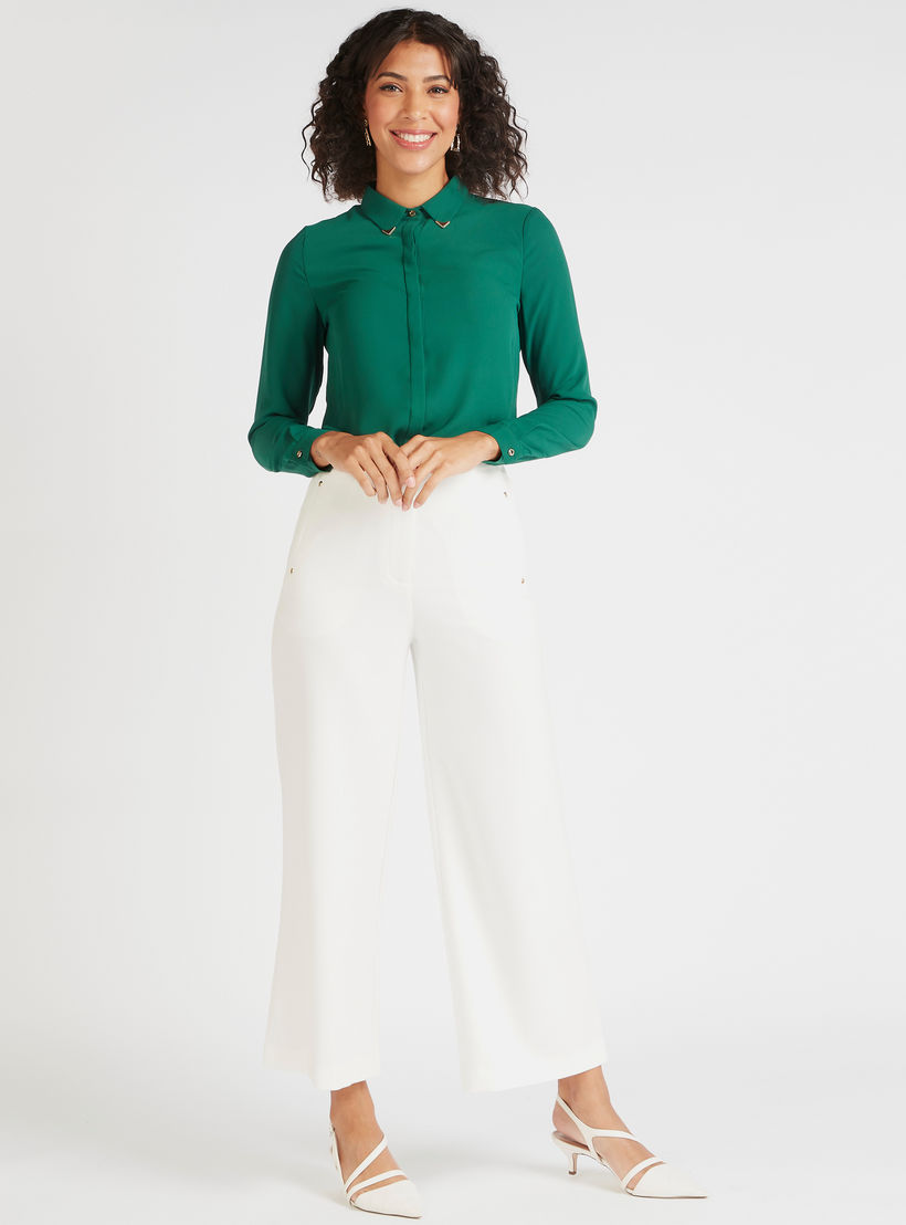 Solid Shirt with Long Sleeves and Button Closure-women-clothing-shirtsandblouses-shirts-image-2