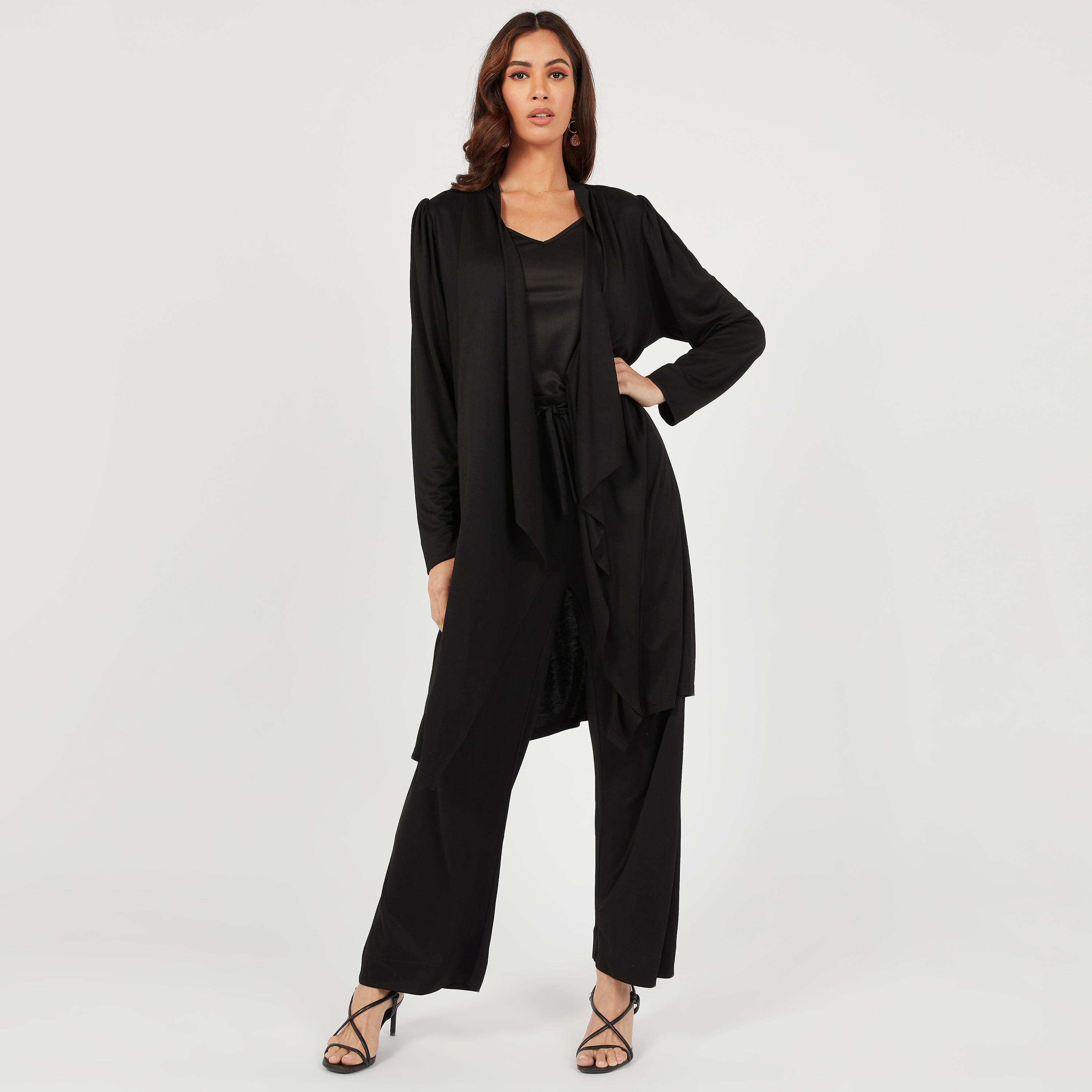 Solid Longline Shrug with Shawl Neck and Long Sleeves-women-winterwear-cardigansandjumpers-cardigans-image-6