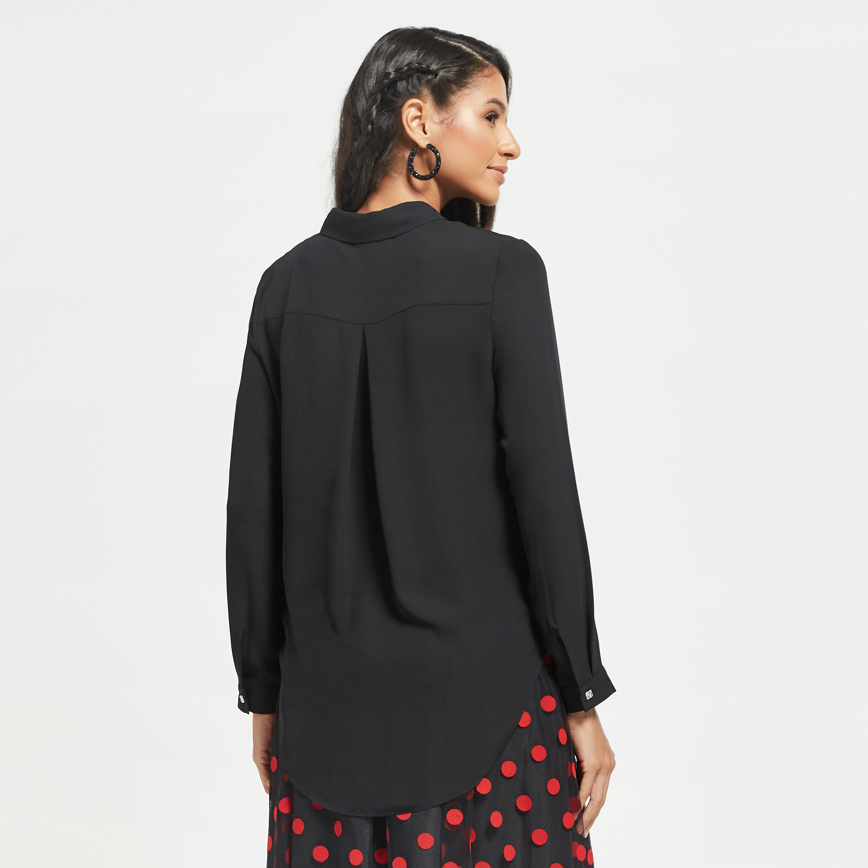 قميص سادة بأكمام طويلة وياقة عادية-women-clothing-shirtsandblouses-shirts-image-7
