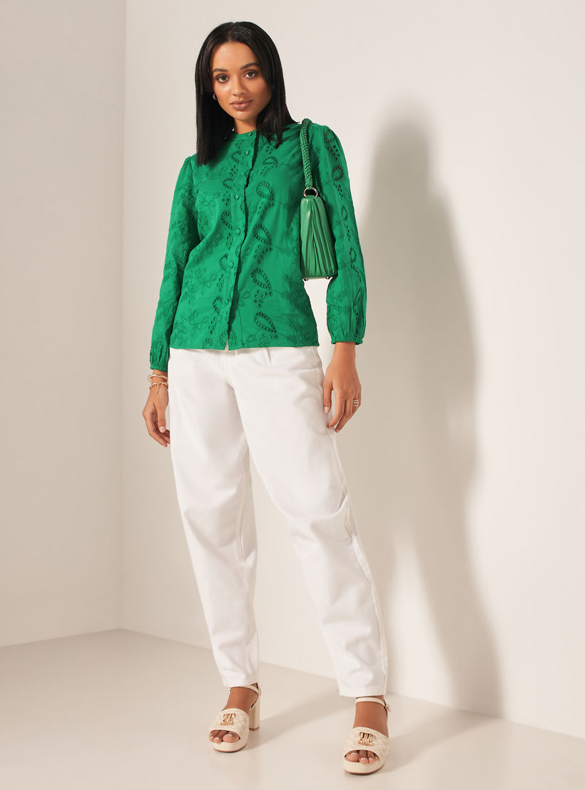 بنطلون سادة بقصّة مريحة بحزام وجيوب-women-clothing-bottoms-trousers-image-3
