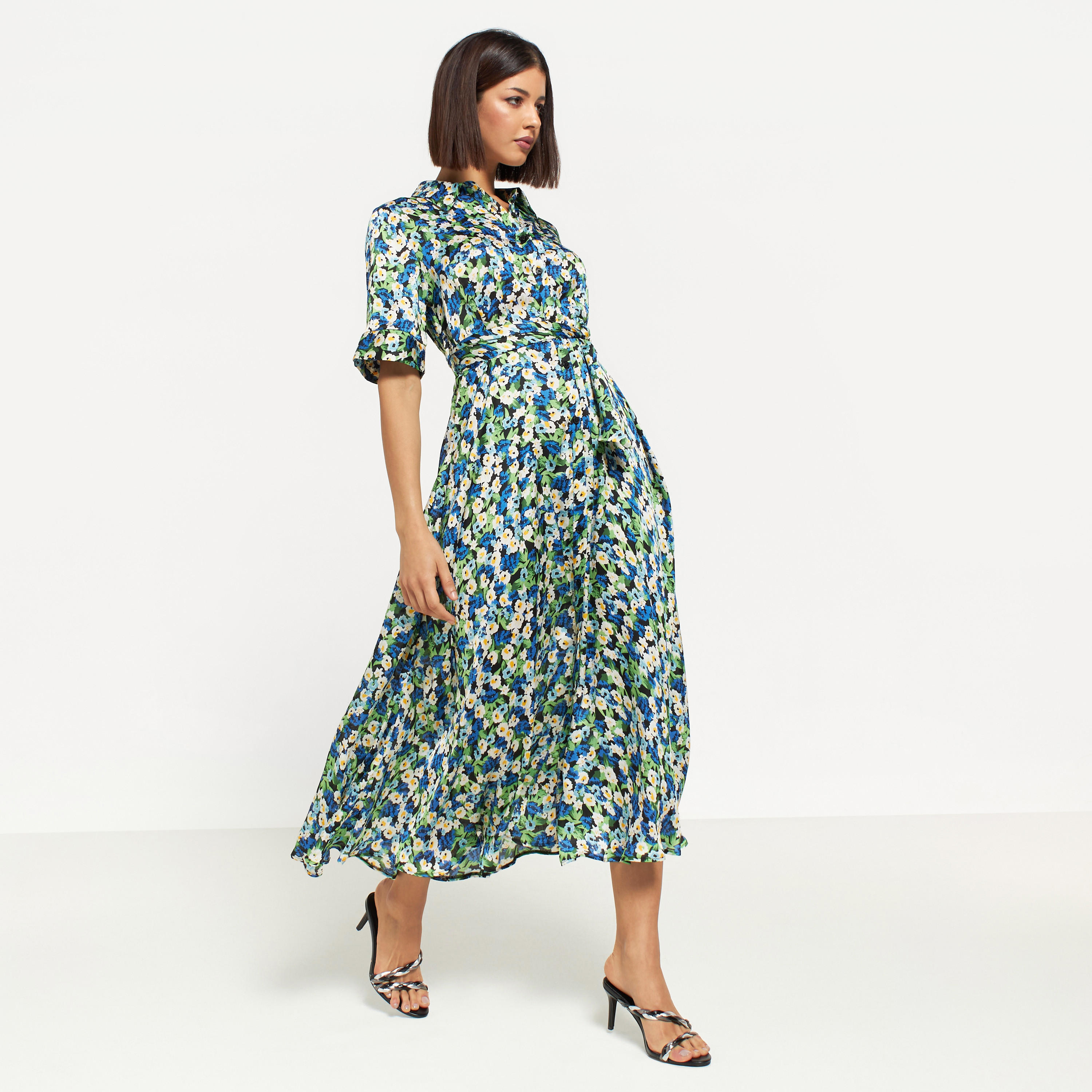 All-Over Floral Print Maxi Shirt Dress with Tie-Up Belt-women-clothing-dresses-image-2