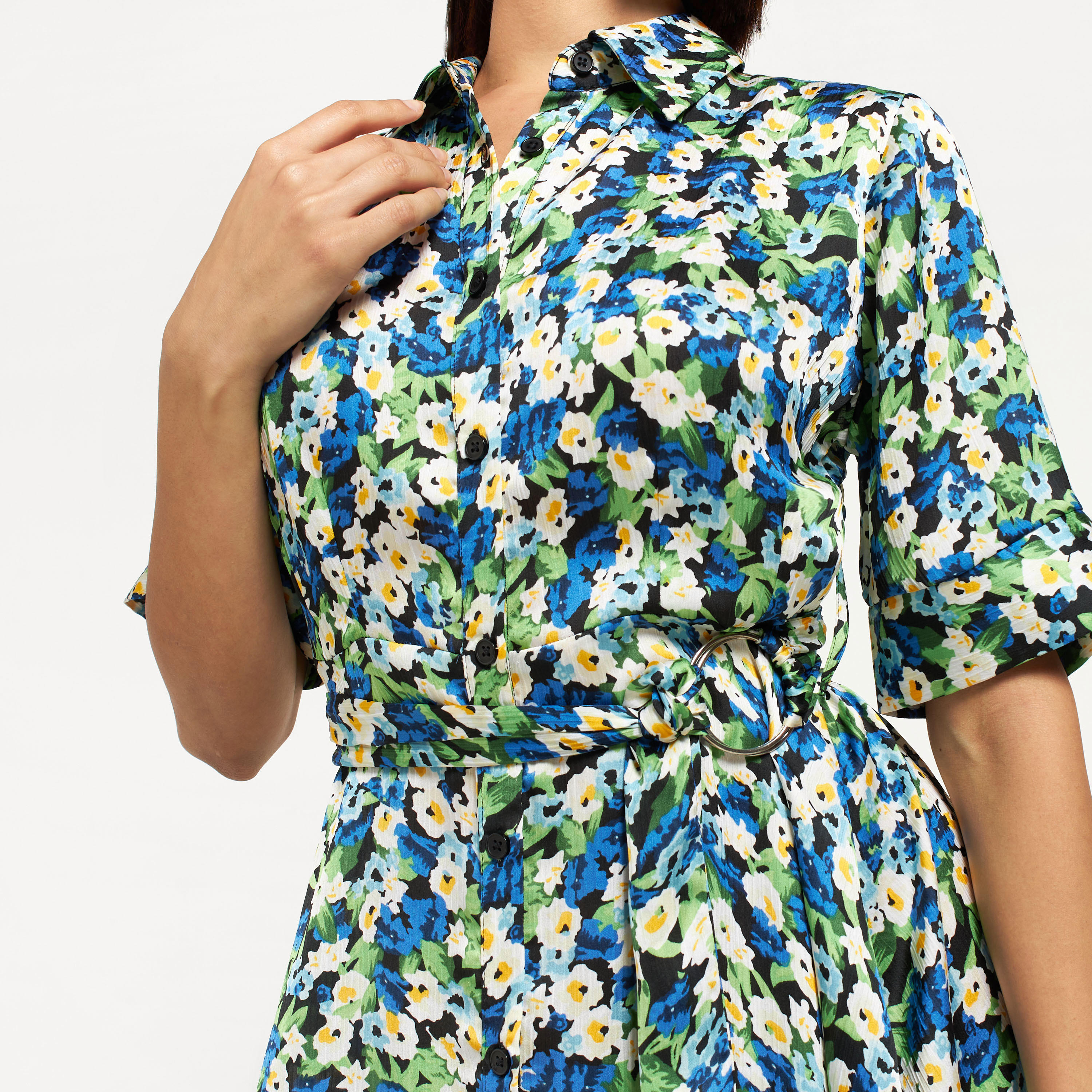 All-Over Floral Print Maxi Shirt Dress with Tie-Up Belt-women-clothing-dresses-image-4