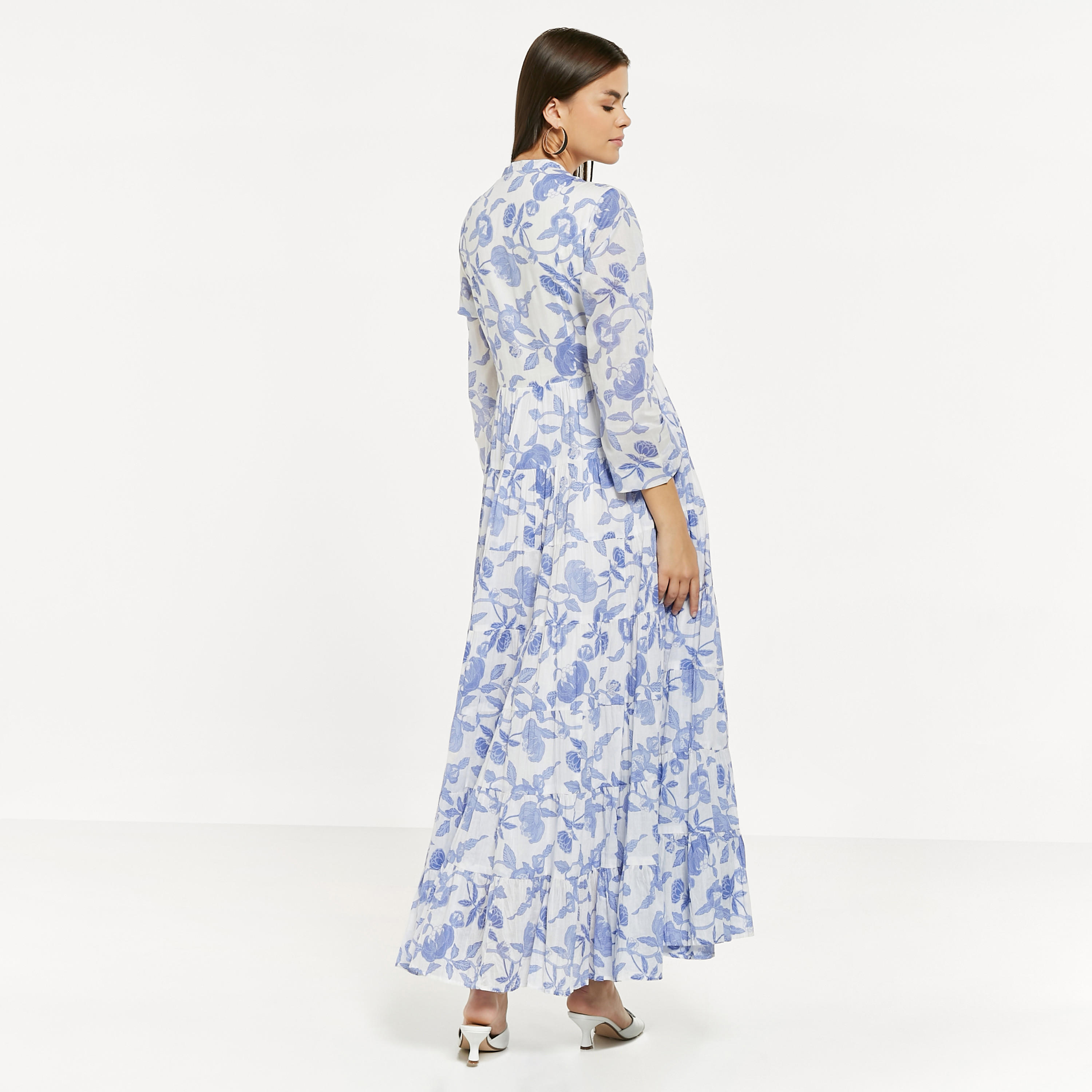 فستان قميص طويل بطبعات أزهار وحزام ربط-women-clothing-dresses-image-3