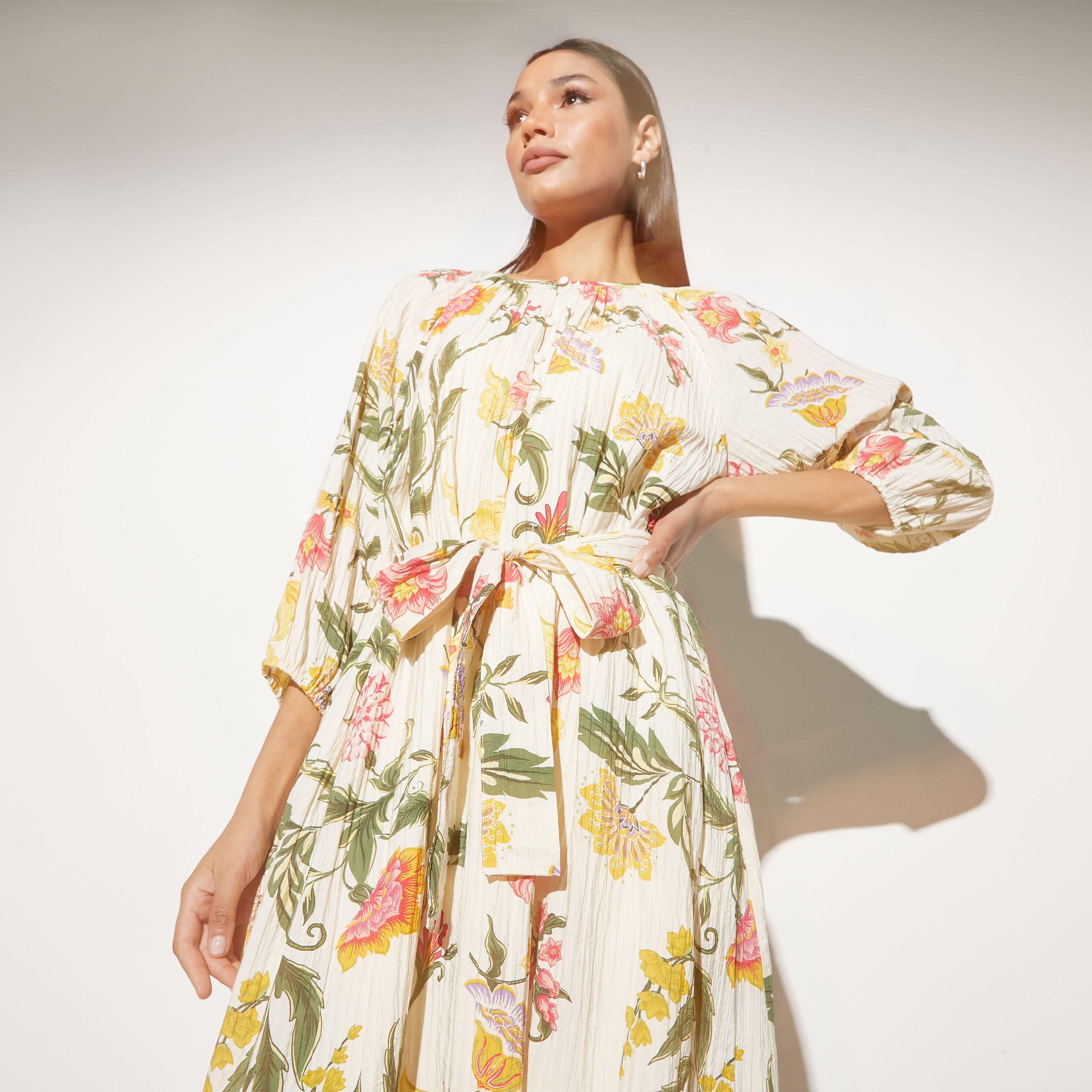 فستان بحزام ربط وطبعات أزهار-women-clothing-dresses-image-2
