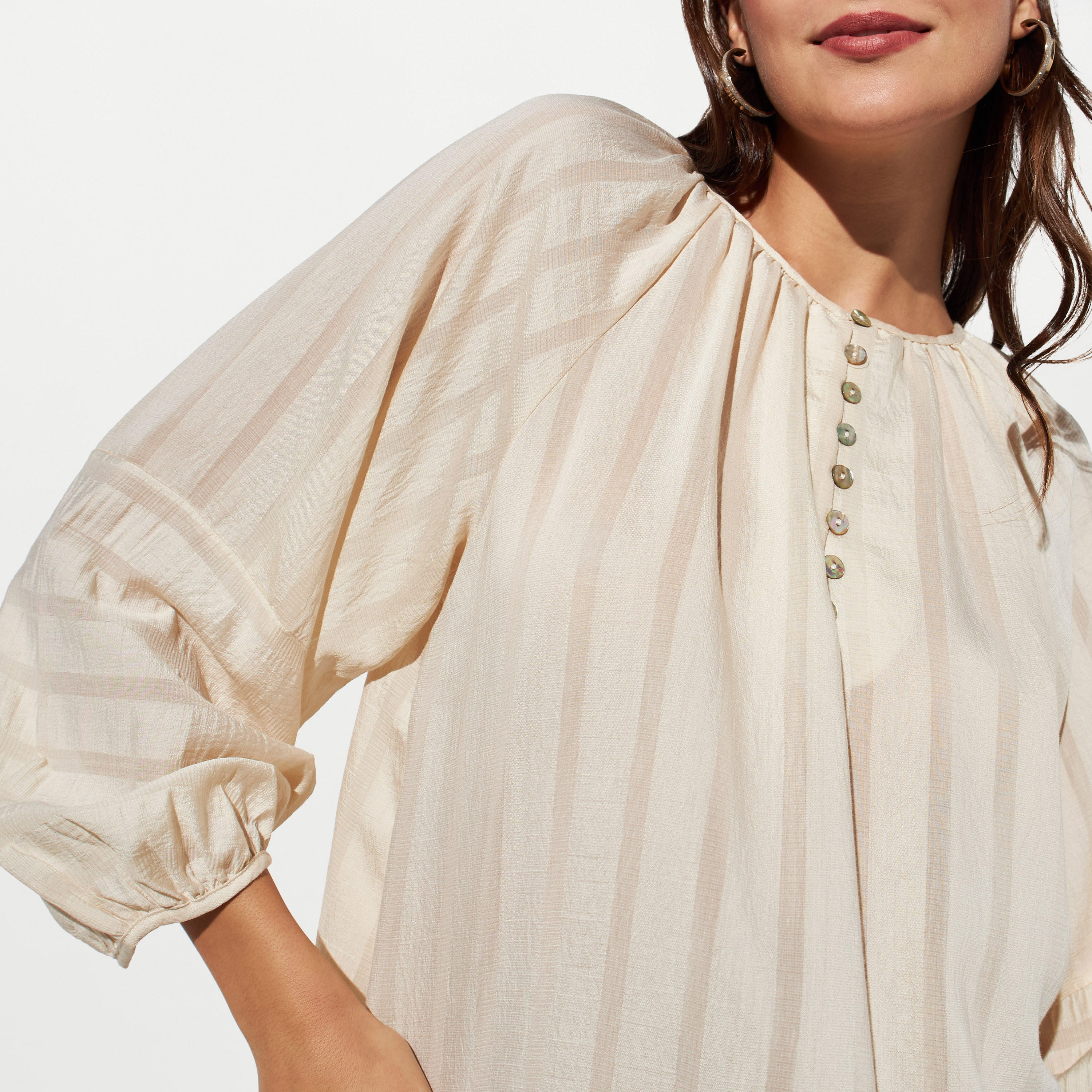 Textured Top with Volume Sleeves-women-clothing-shirtsandblouses-blouses-image-3