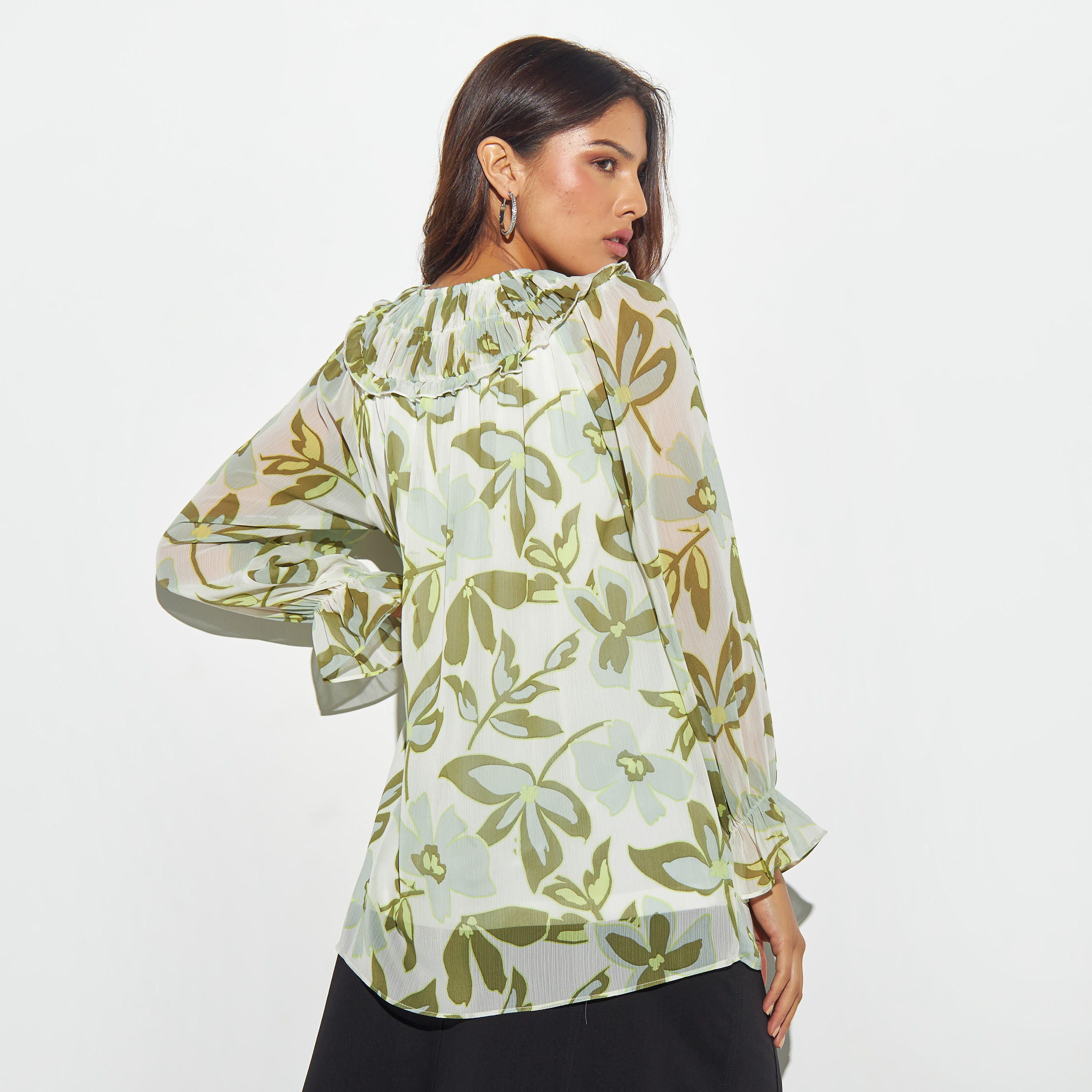بلوزة بأكمام طويلة وأربطة وطبعات أزهار-women-clothing-shirtsandblouses-blouses-image-3