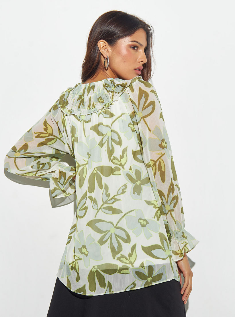بلوزة بأكمام طويلة وأربطة وطبعات أزهار-women-clothing-shirtsandblouses-blouses-image-3