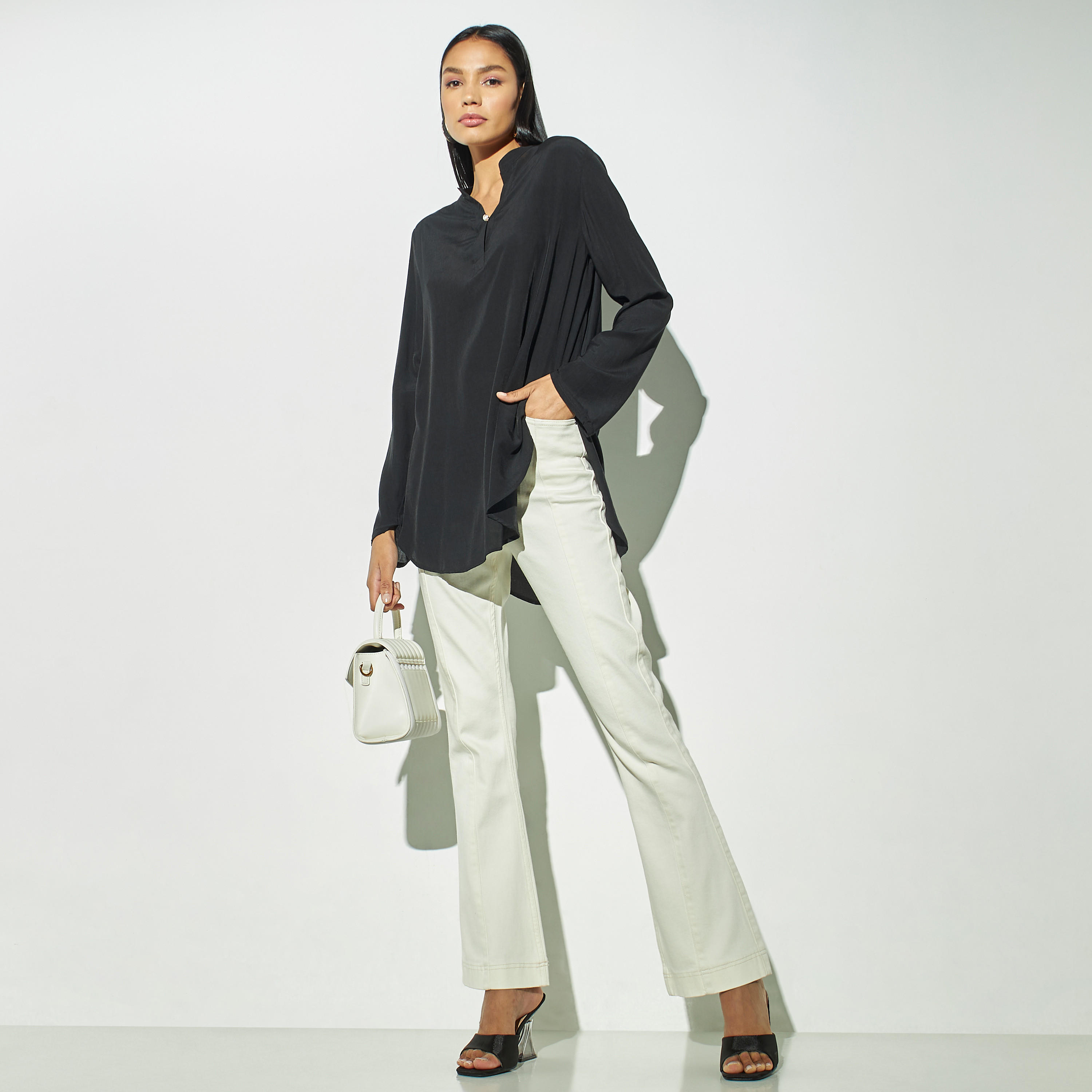 قميص بياقة ماندارين وأكمام طويلة وأزرار-women-clothing-shirtsandblouses-blouses-image-3