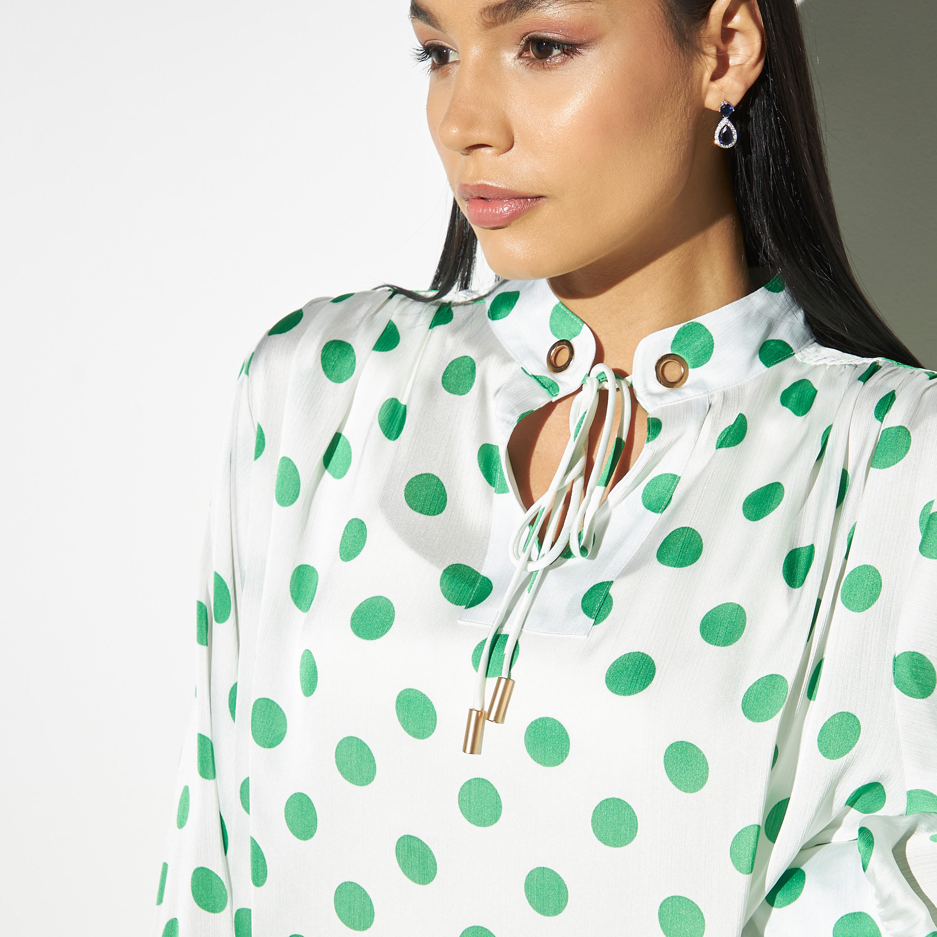 بلوزة بطبعات وياقة ماندارين وأربطة-women-clothing-shirtsandblouses-blouses-image-1