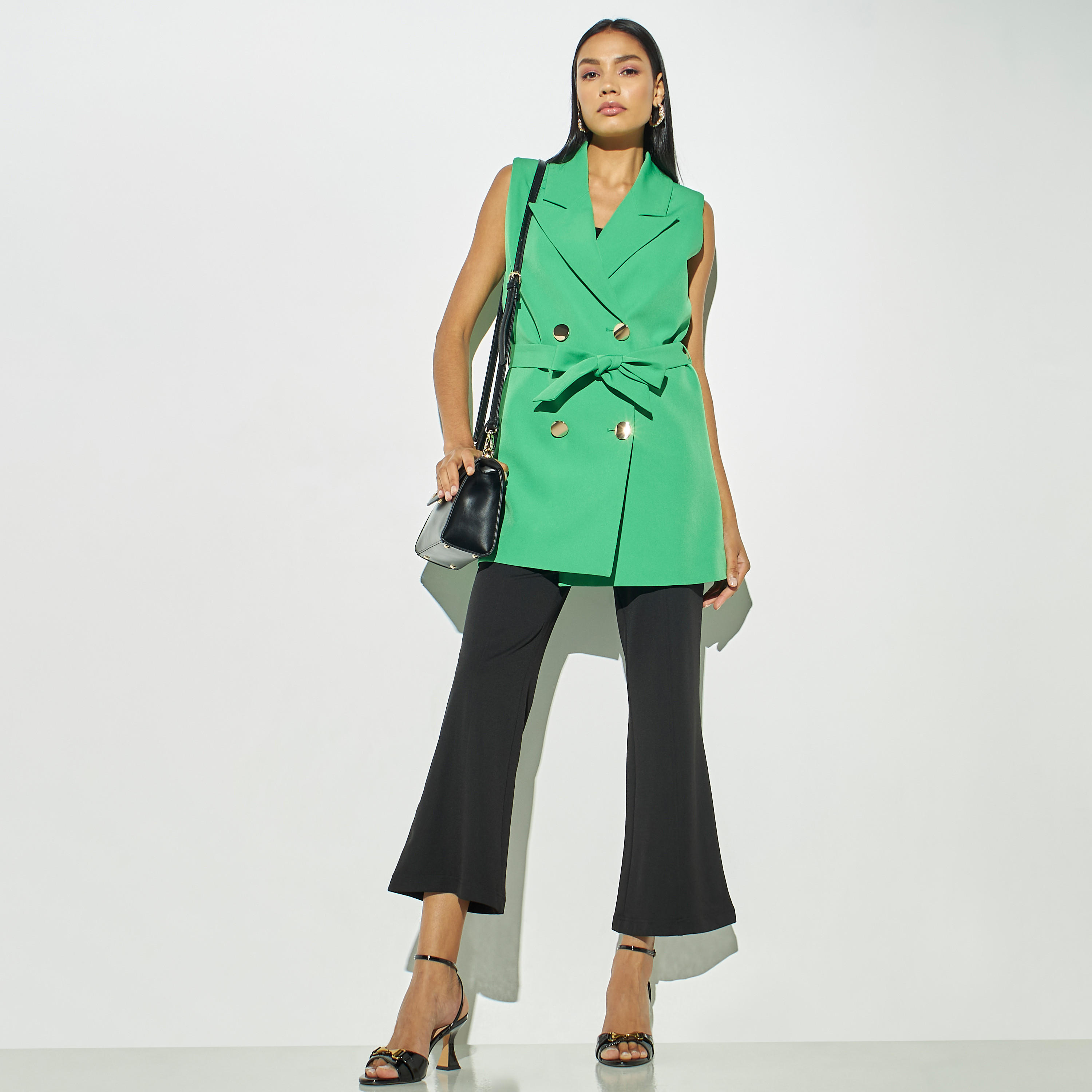 Sleeveless Jacket with Peak Lapel and Tie-Up Belt-women-winterwear-coatsandjackets-jackets-image-2