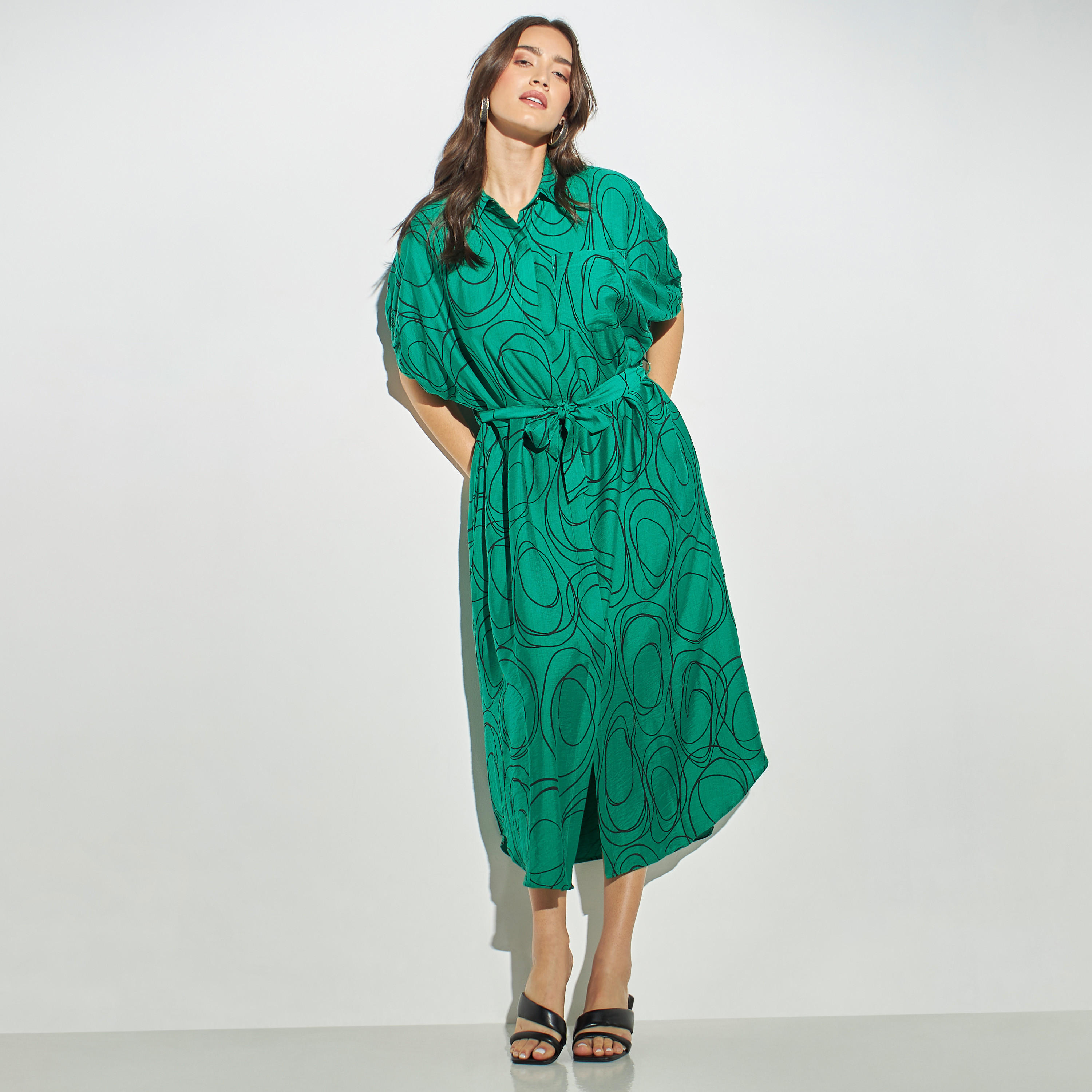 فستان قميص بحزام ربط وطبعات-women-clothing-dresses-image-1
