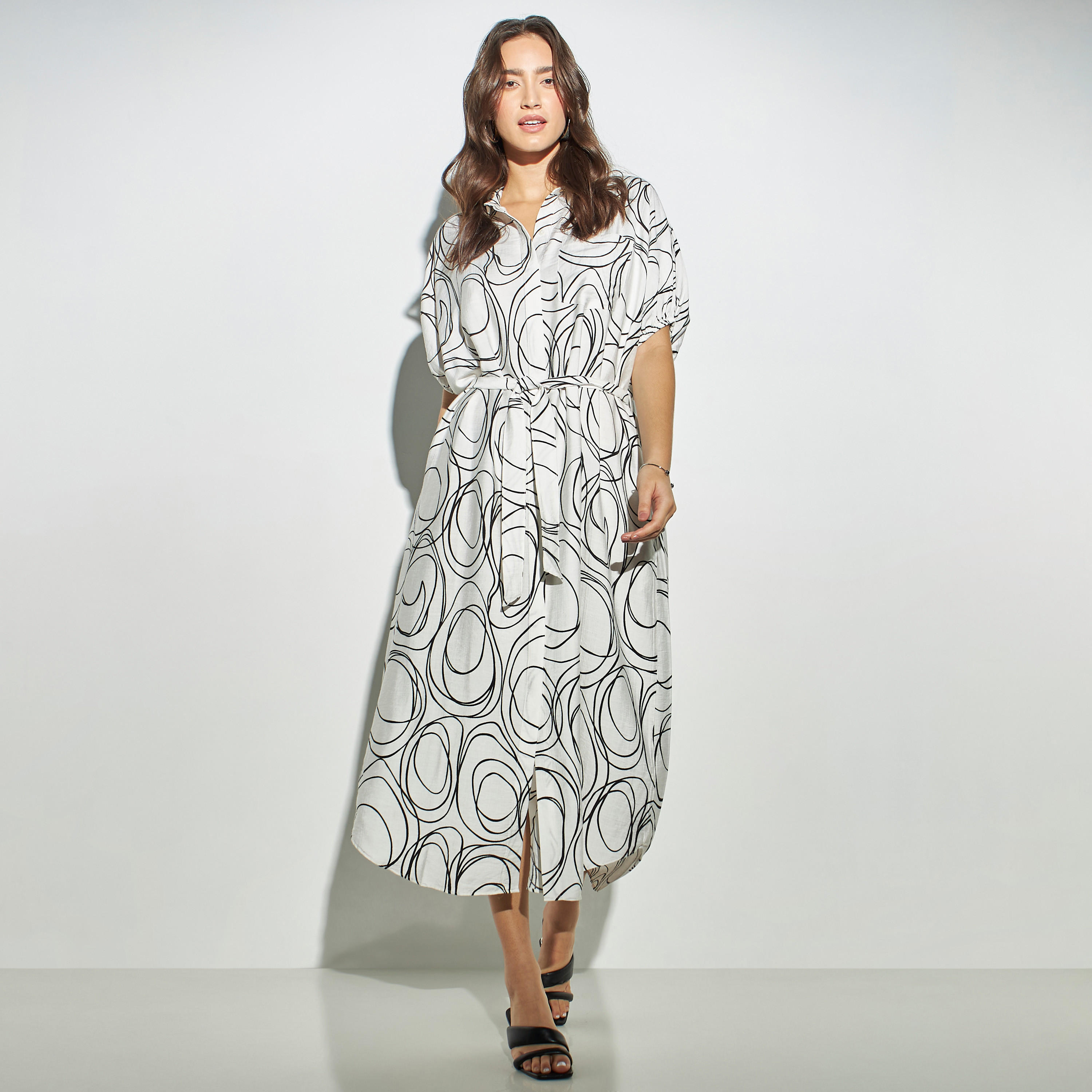 All-Over Print Shirt Dress with Tie-Up Belt-women-clothing-dresses-image-2